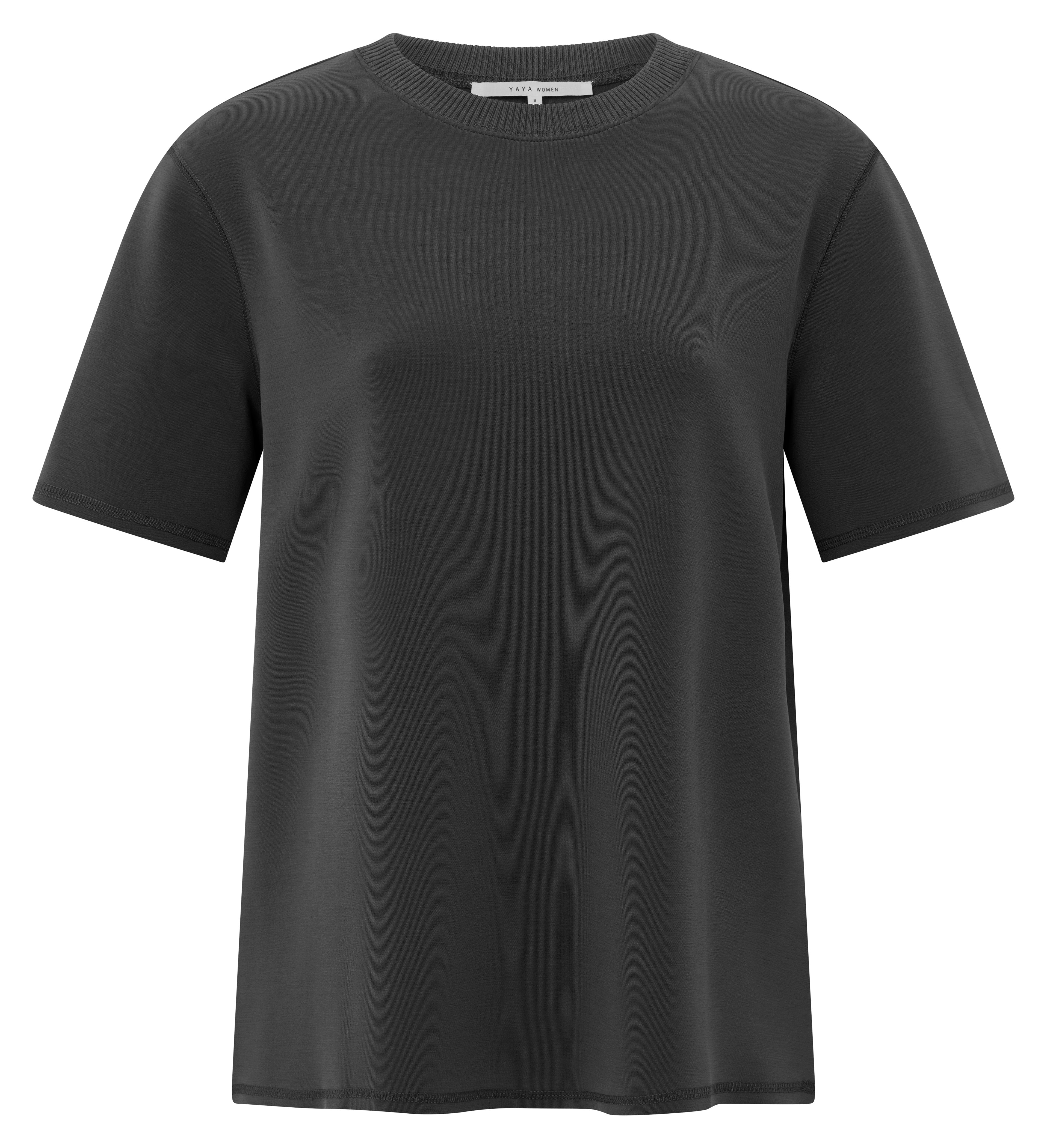 YAYA short sleeve sweatshirt in oyster black front view