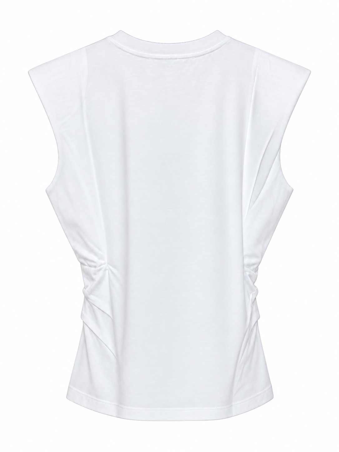 The YAYA pleated side top in Pure White, back view #Colour_Pure White
