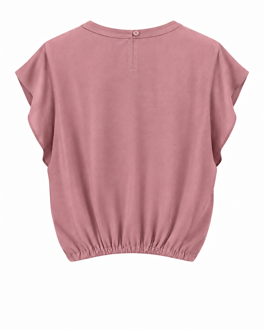 The YAYA Knot Hem Top in Burlwood Pink, flat back view #Colour_Burlwood Pink