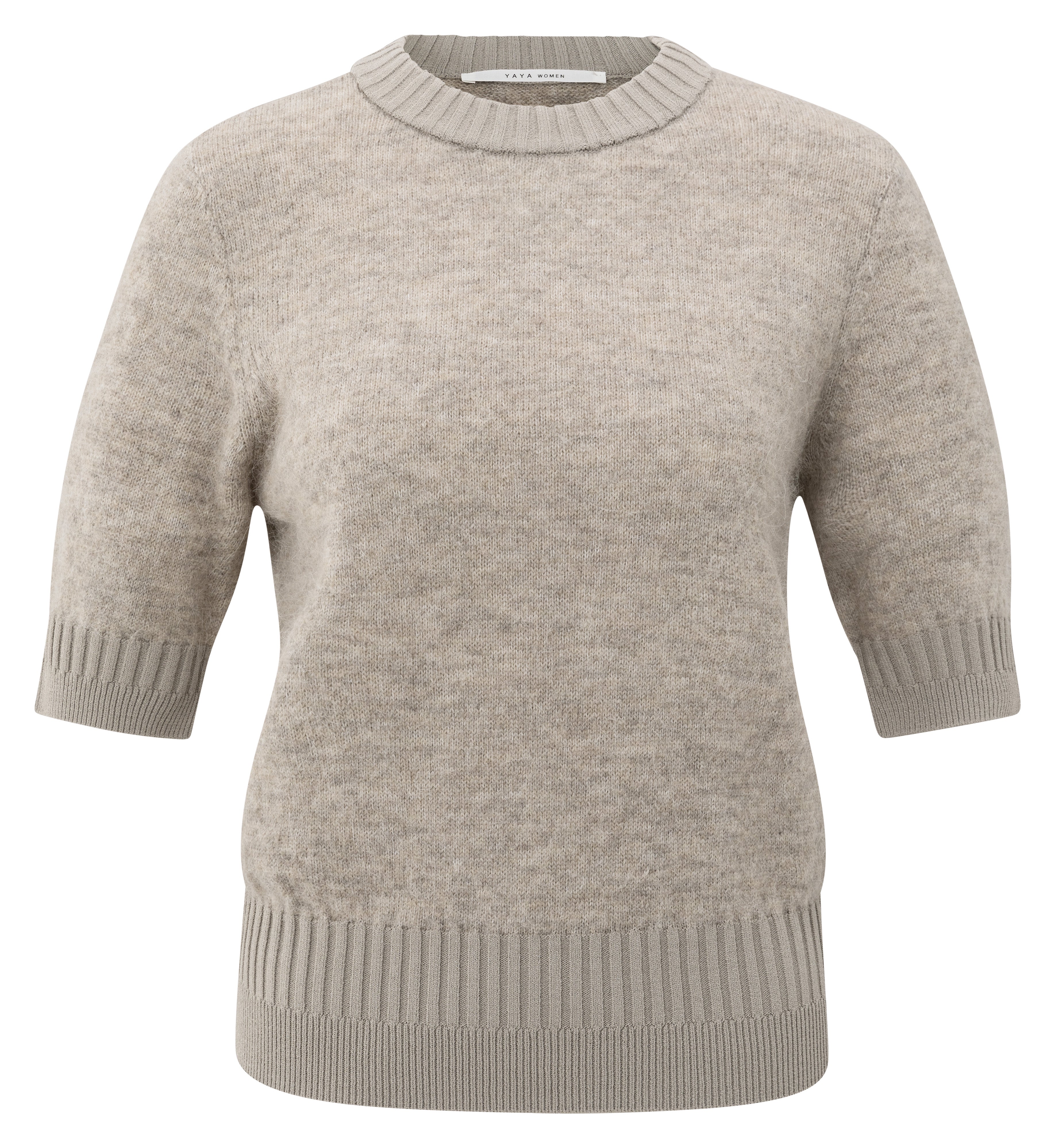 YAYA | Short Sleeve Ribbed Sweater