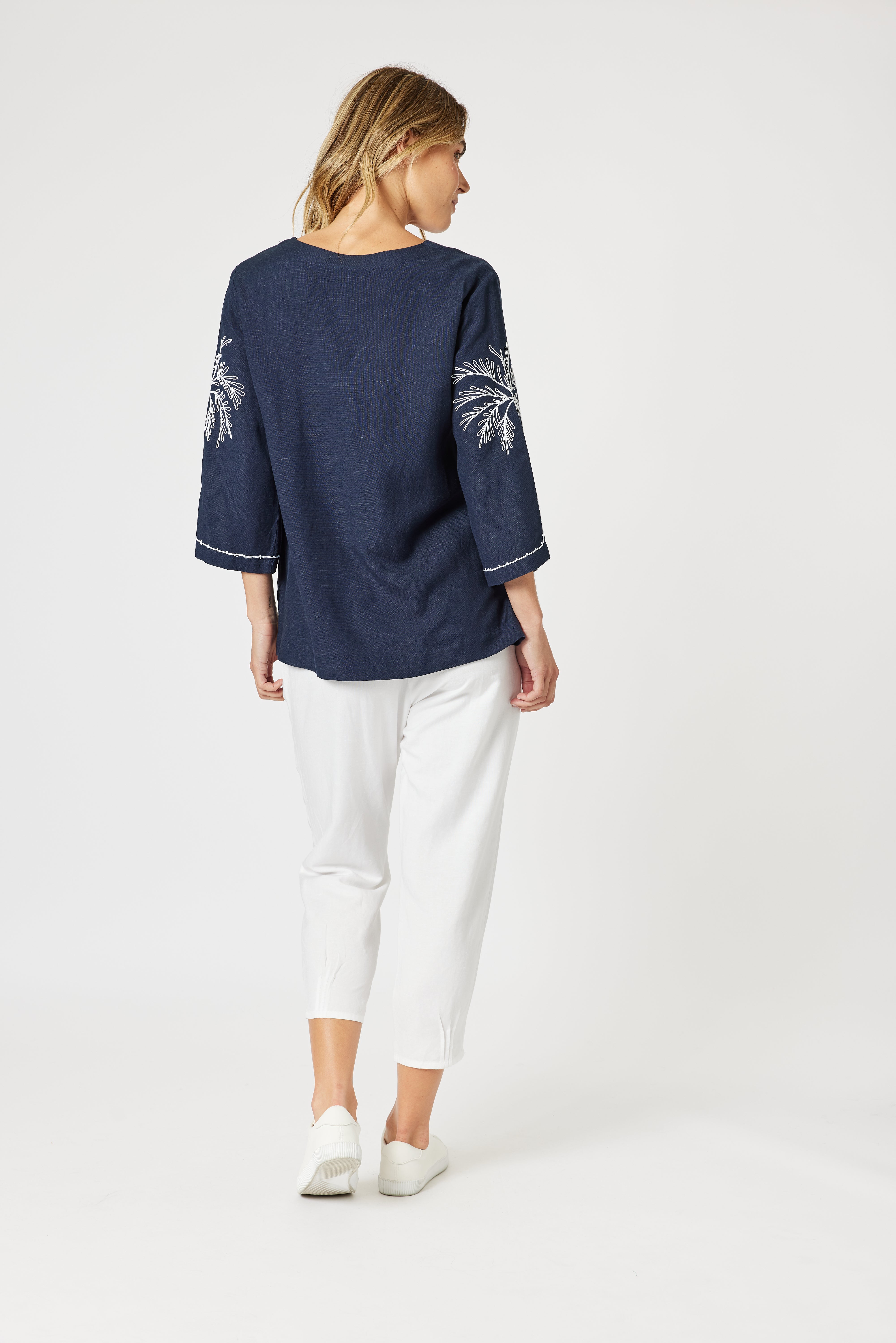 Gordon Smith | Sarah Crop Pant in White, Natural, Navy & Black