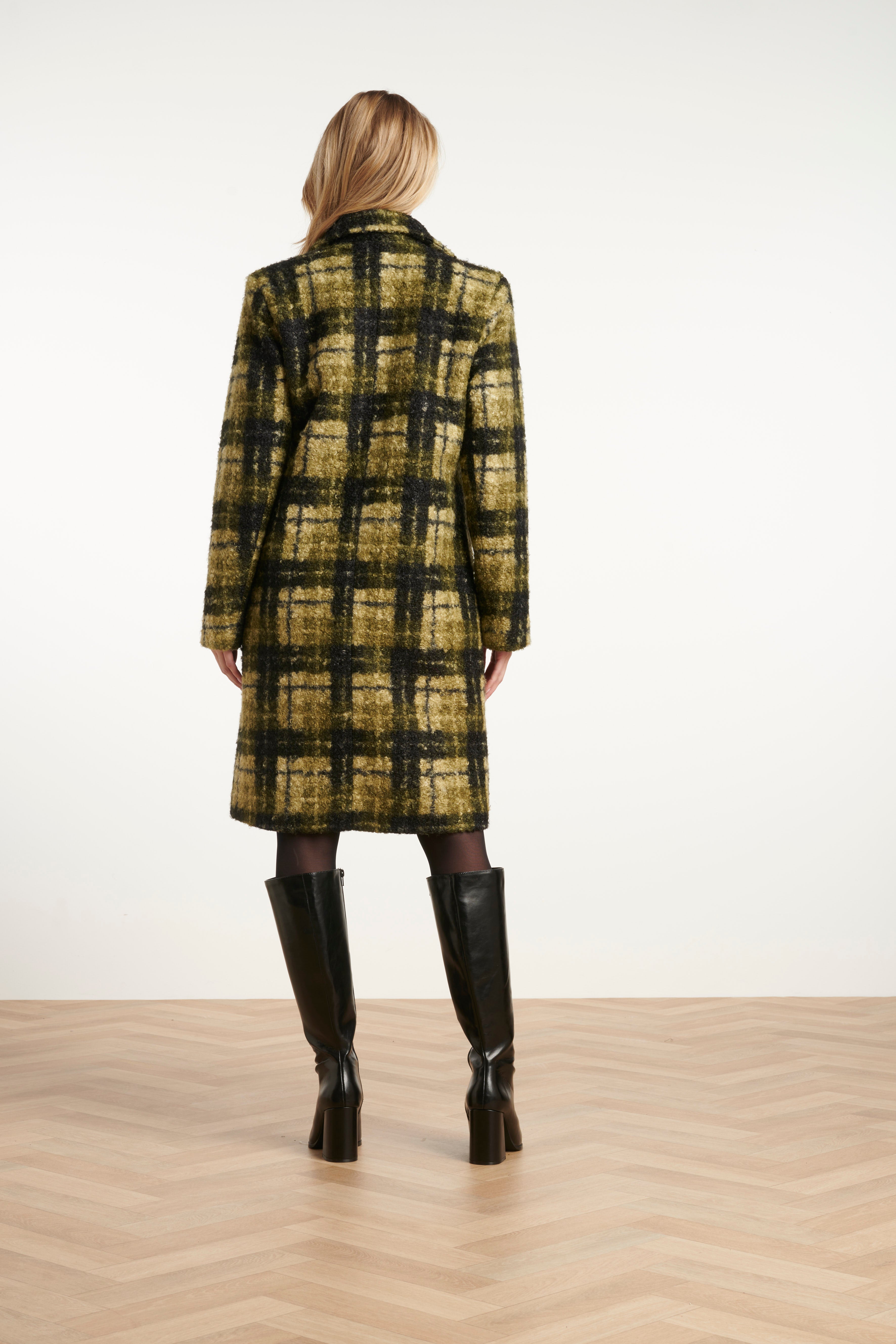 Smashed Lemon | Textured Coat in Army Light Green