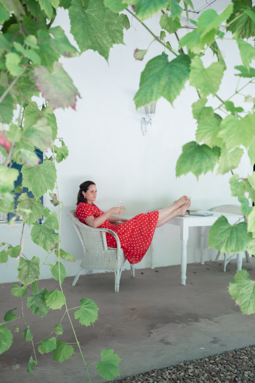 Gordon Smith | French Rose Dress | Red/White polkadot