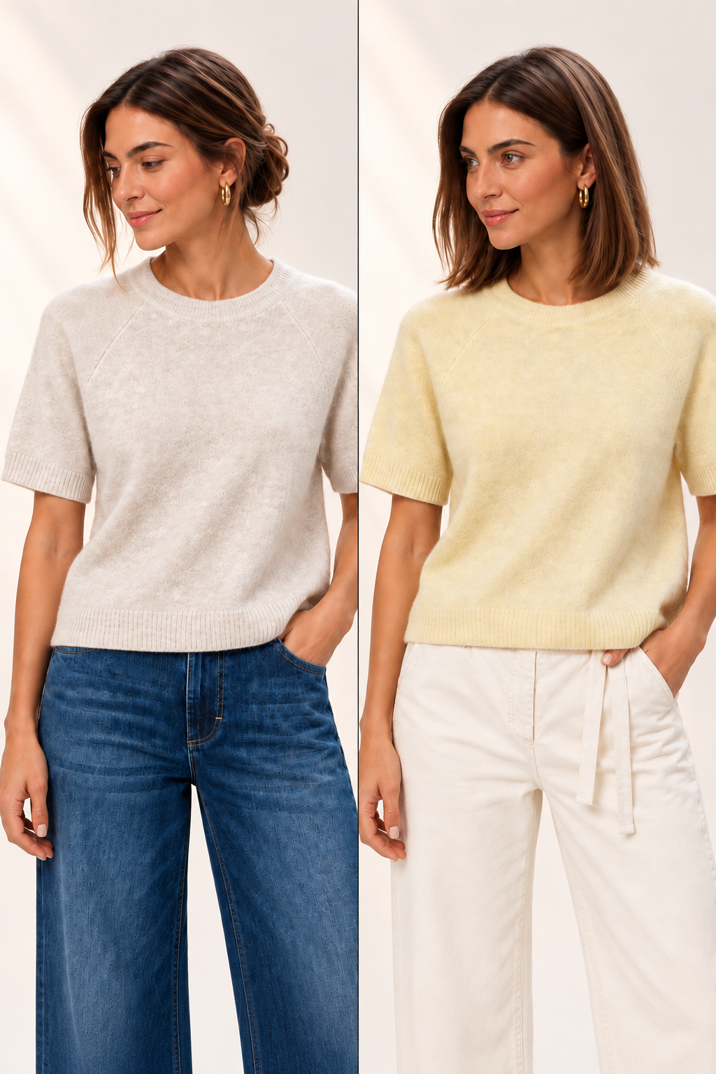 YAYA | Raglan Short Sleeve Knit