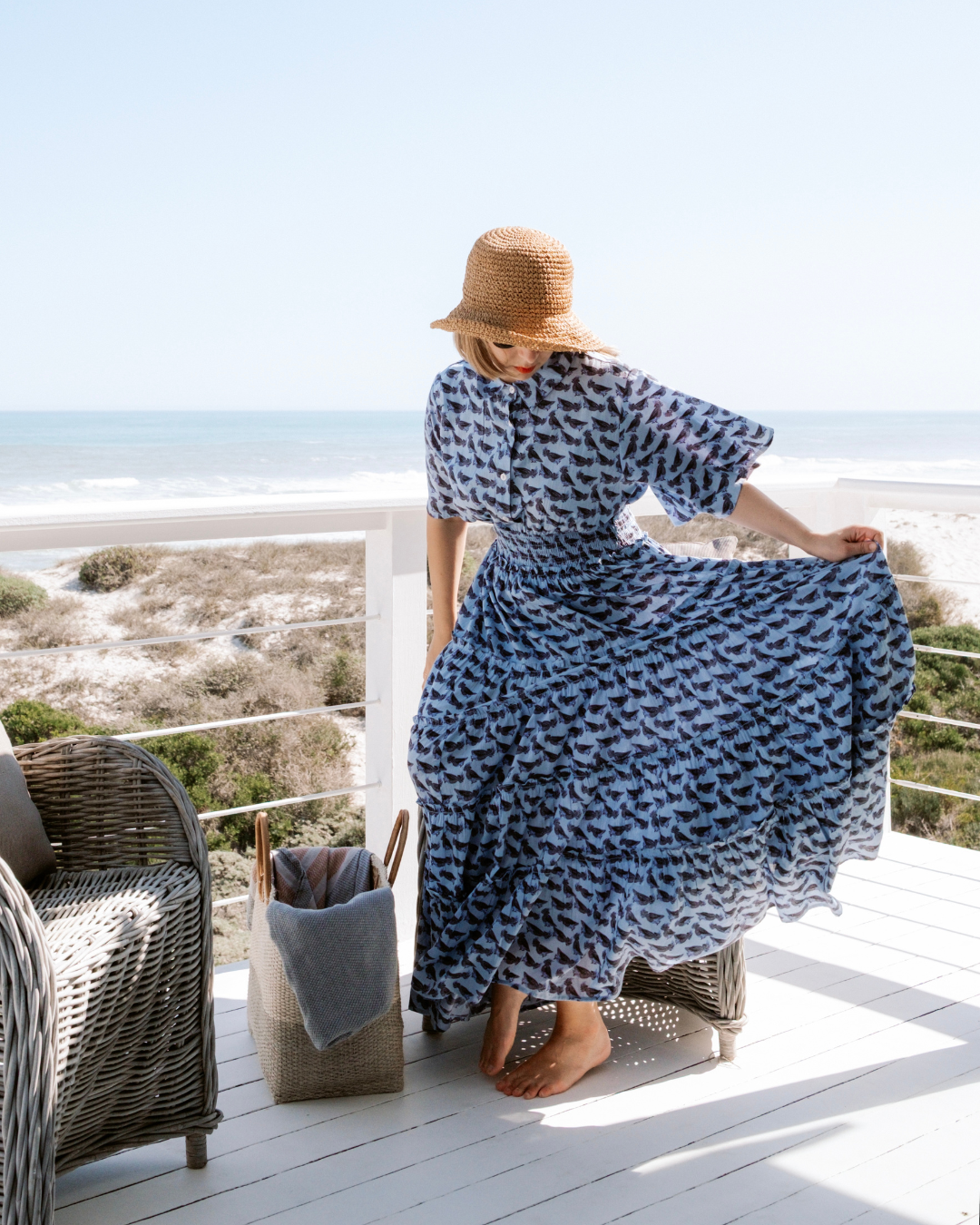 Gordon Smith | Blue Cockatoo Dress | Blue