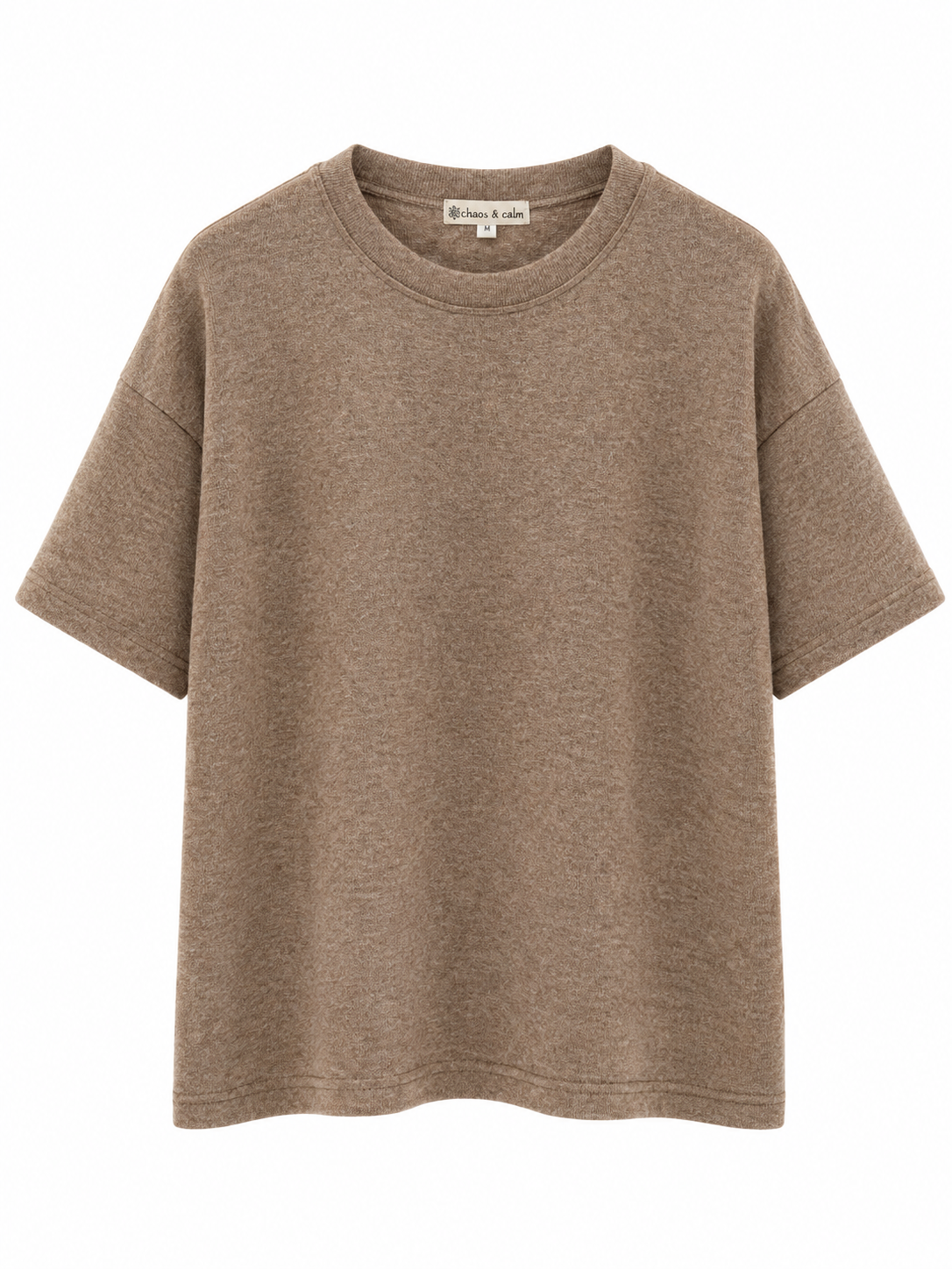 Chaos & Calm | Cashmere-Feel Boxy Tee in Mocha