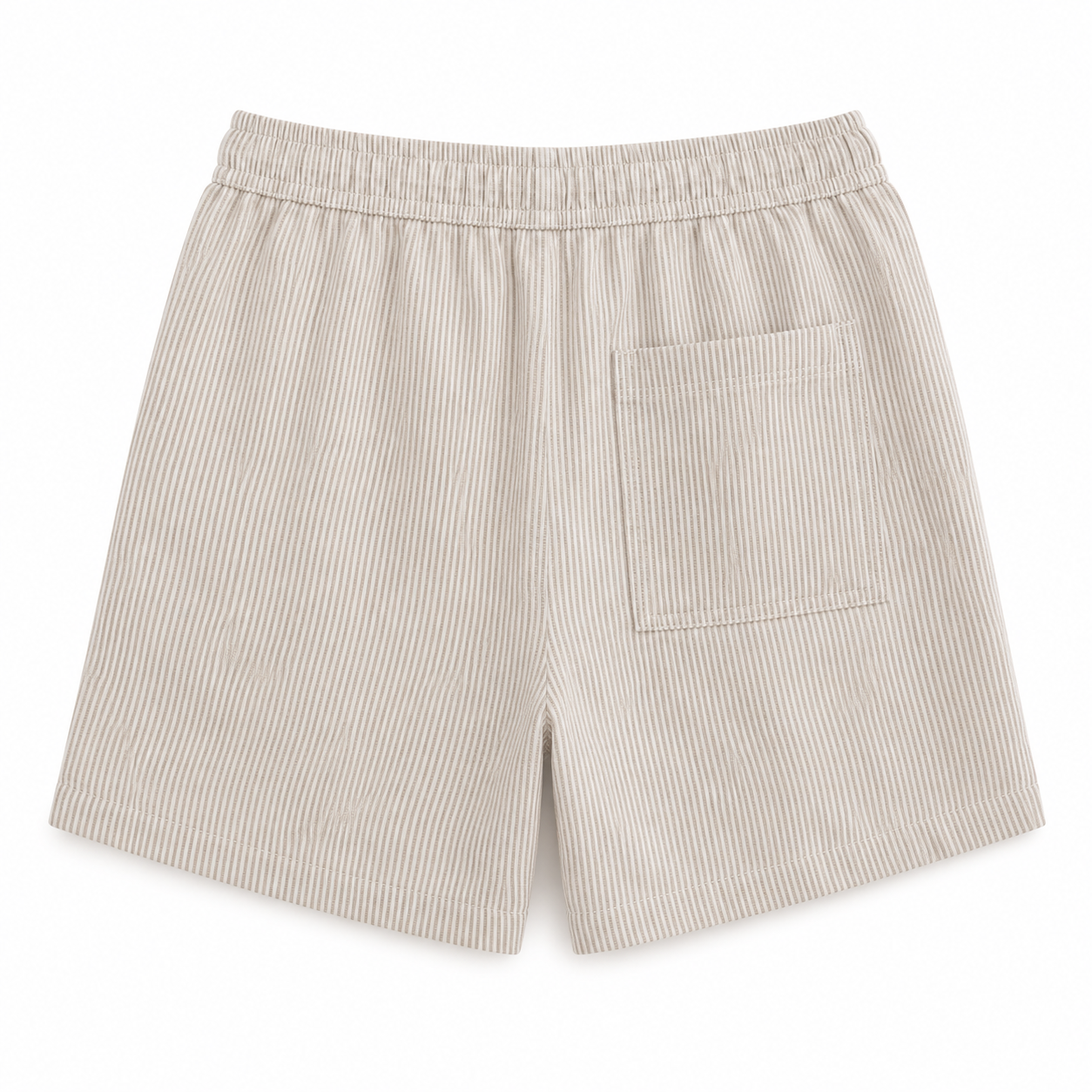 Chaos & Calm | Linen Thin Stripe Shorts in Sand