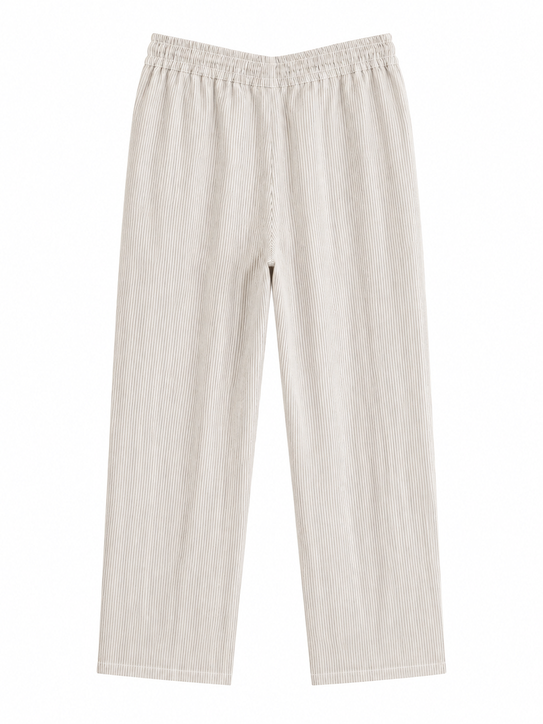 Chaos & Calm | Linen Thin Stripe Pull-On Trousers in Sand