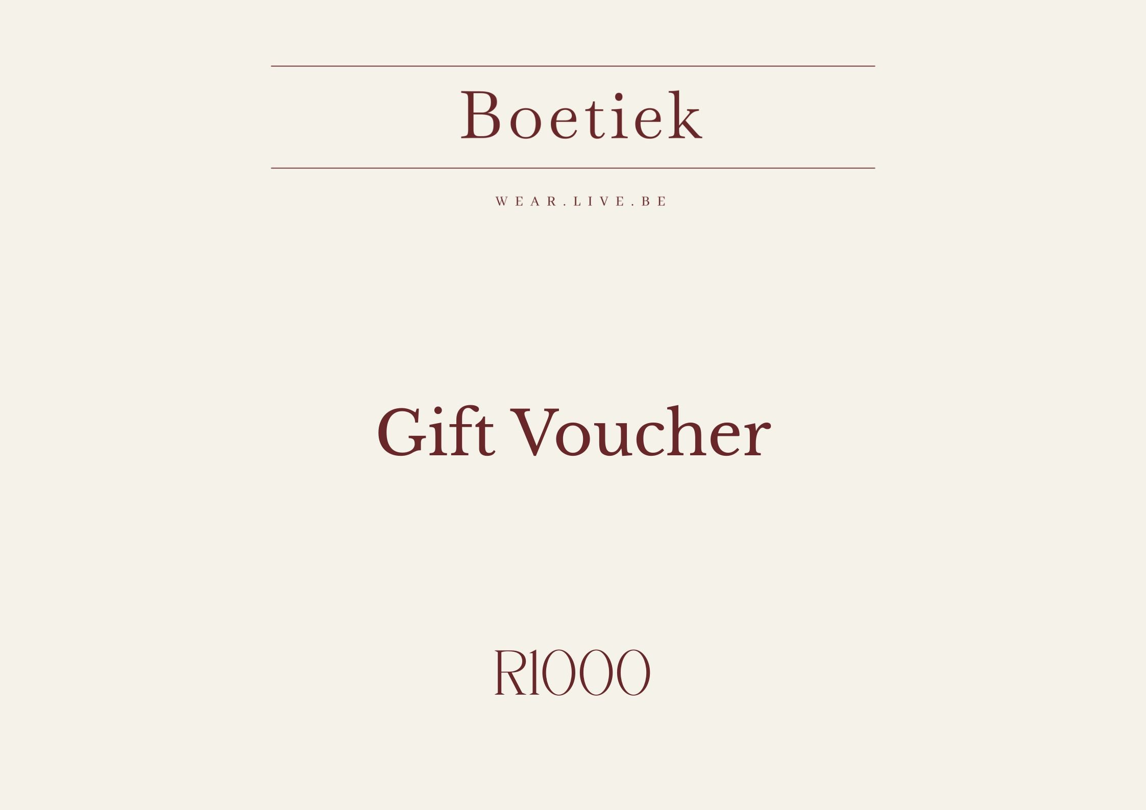 Boetiek | Digital Gift Voucher