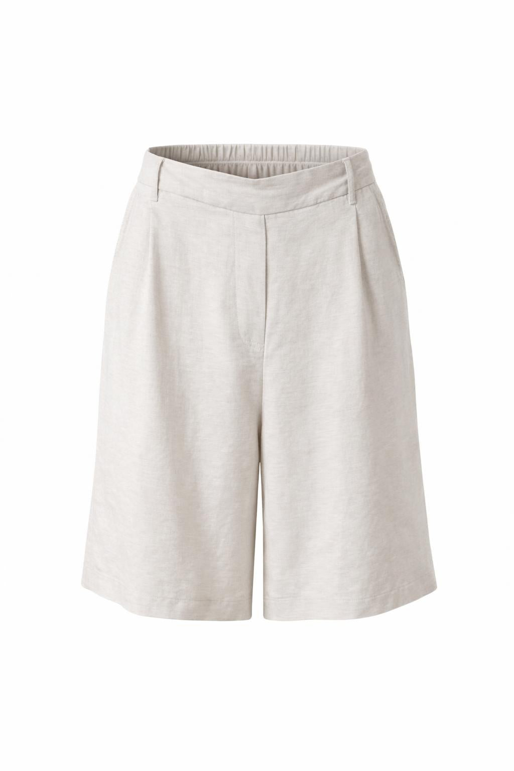 Gordon Smith natural linen blend short with relaxed fit and elasticated waistband
front