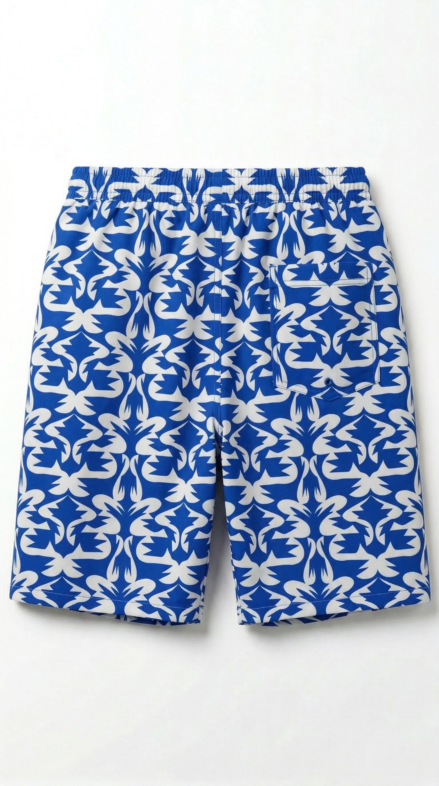 Blue Tile Print Shorts