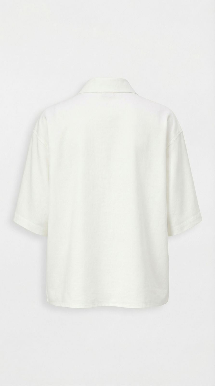YAYA | Woven Loose Fit Polo Top in Crisp White