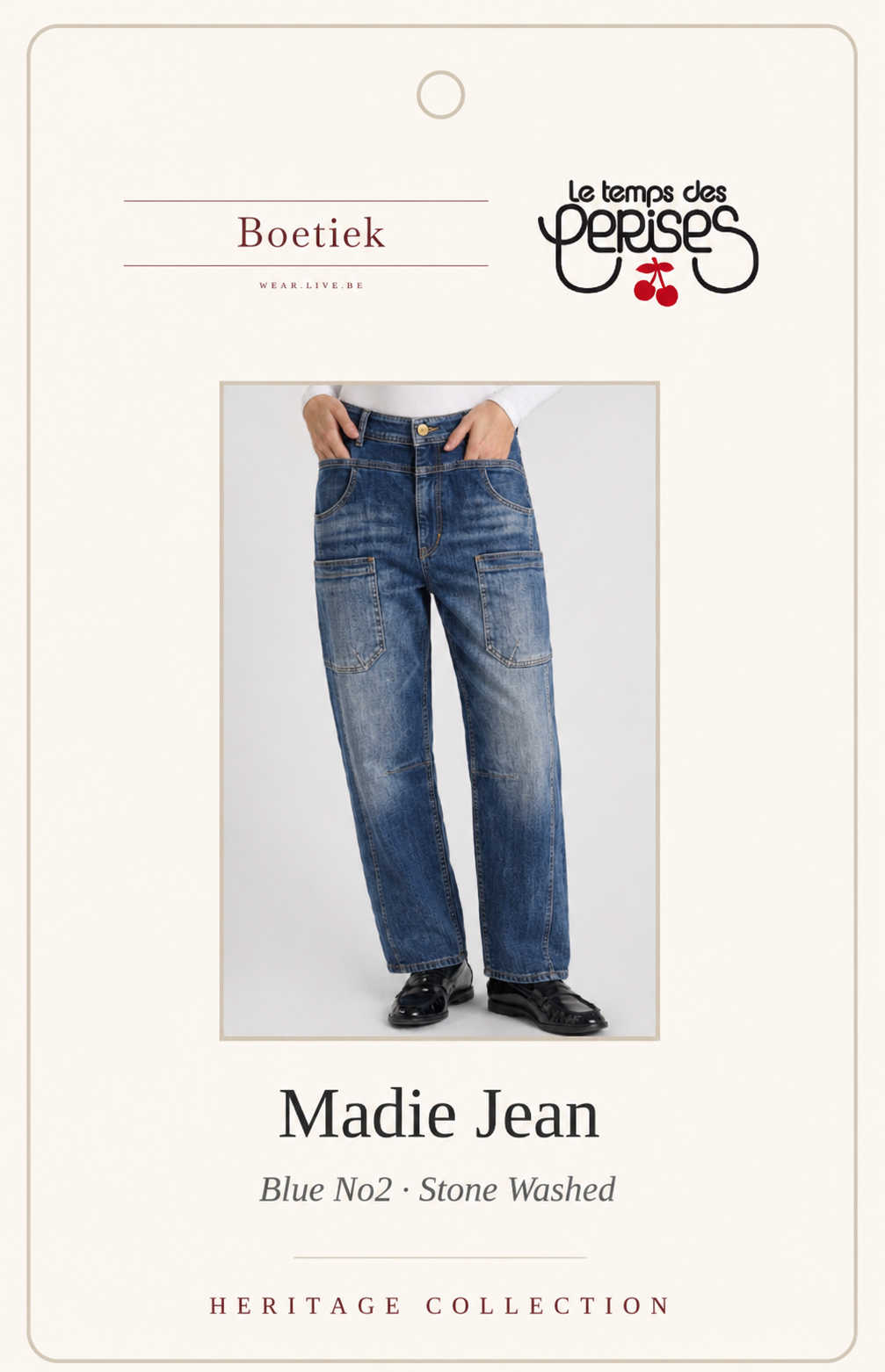 Le Temps des Cerises | Madie Jeans in No2 Stonewash Blue