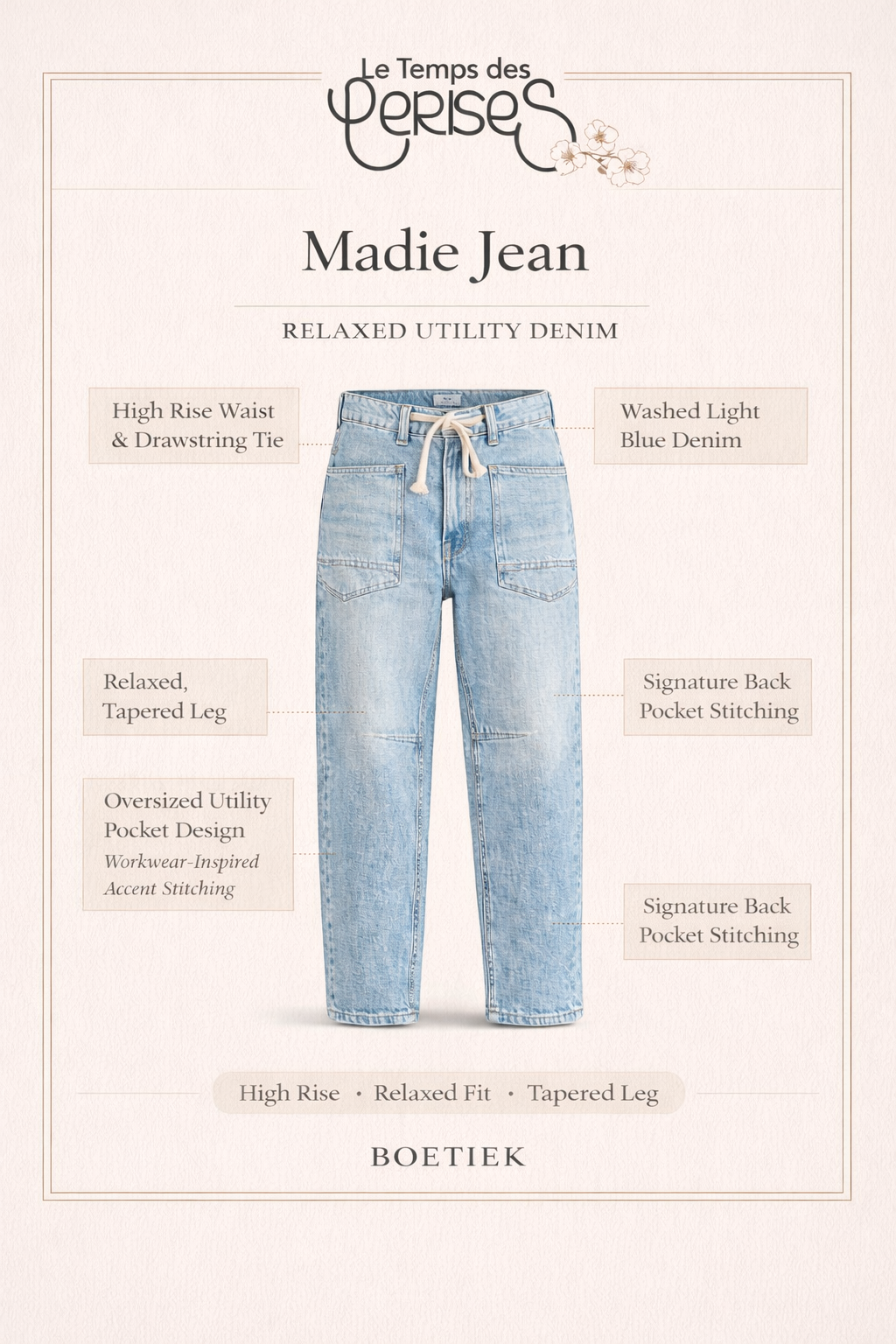 Le Temps des Cerises | Madie Jean in Light Blue and Khaki