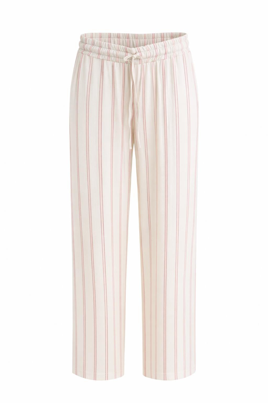 Marta du Château Serena pink and cream striped pants with drawstring waistband