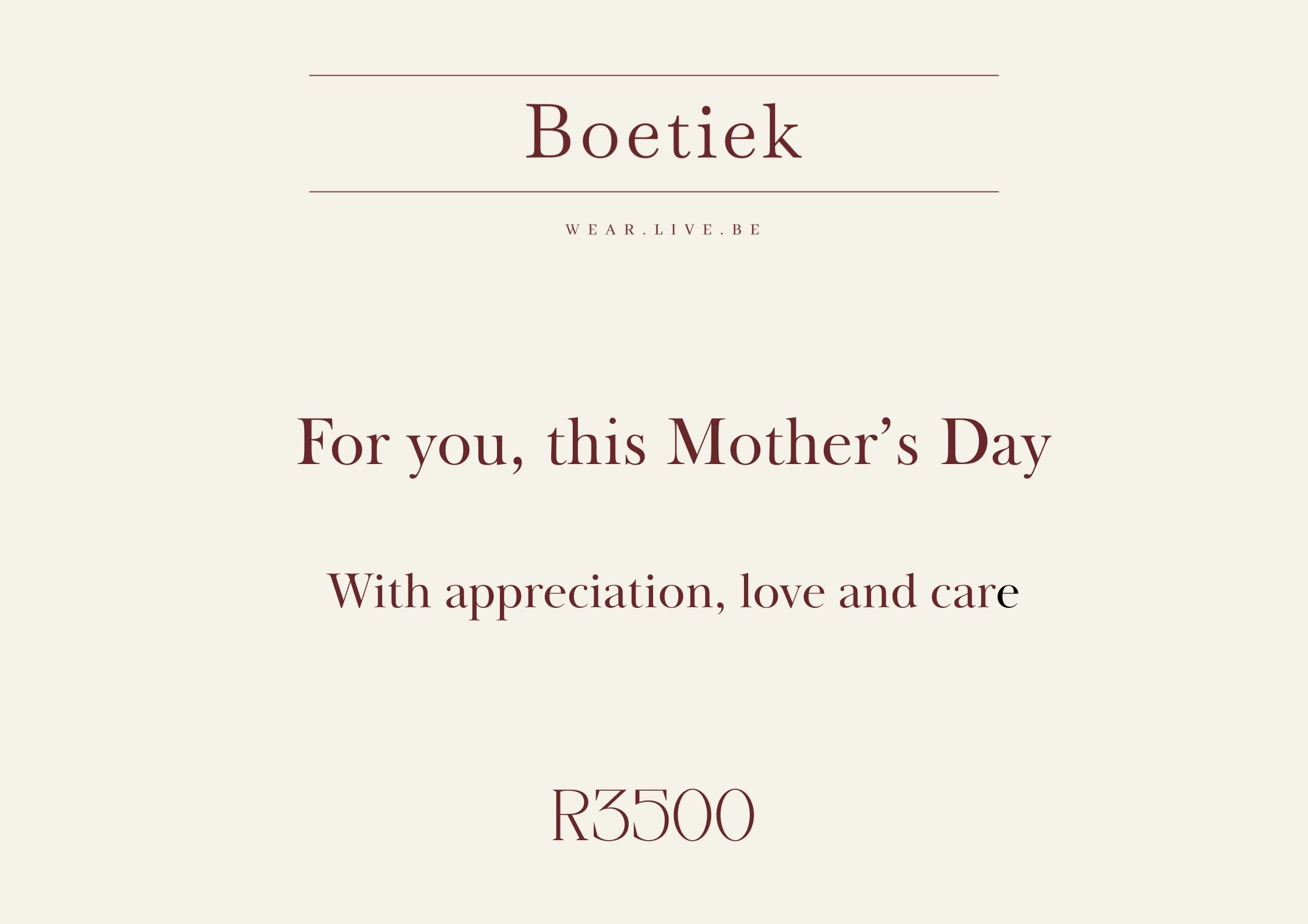 Boetiek | Mother’s Day Gift Voucher with Flower Delivery