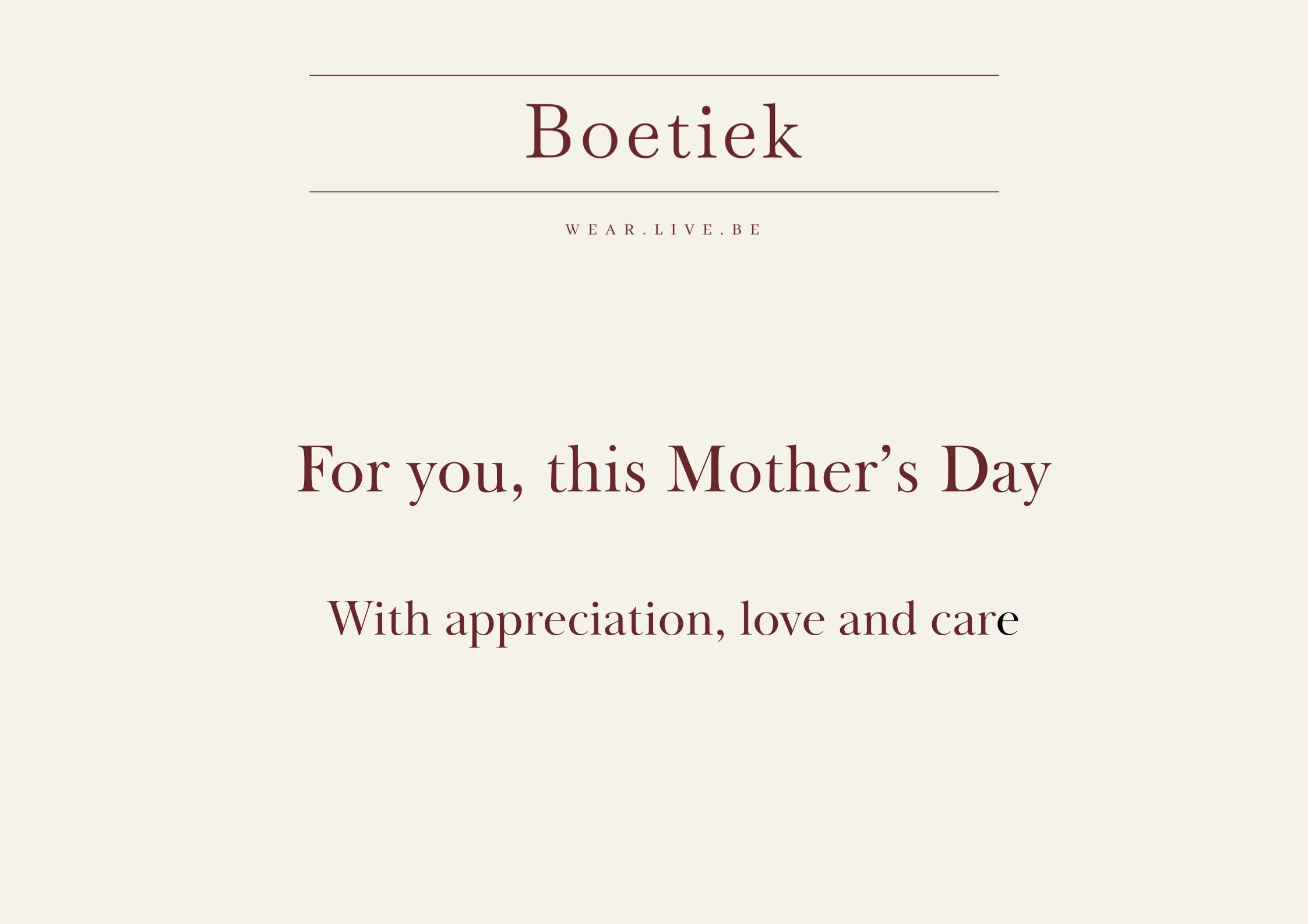 Boetiek | Mother’s Day Gift Voucher with Flower Delivery
