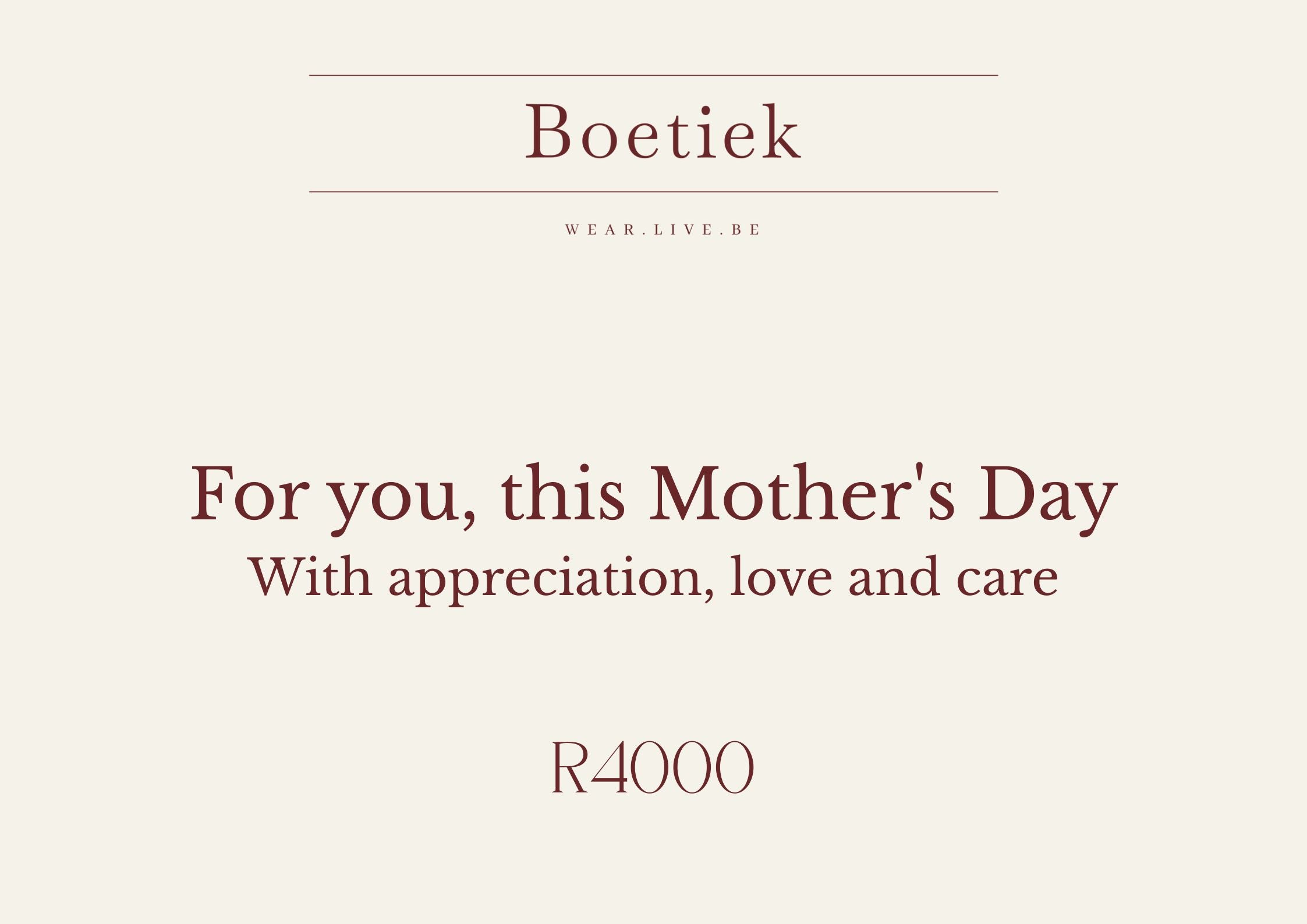 Boetiek | Mother’s Day Gift Voucher with Flower Delivery