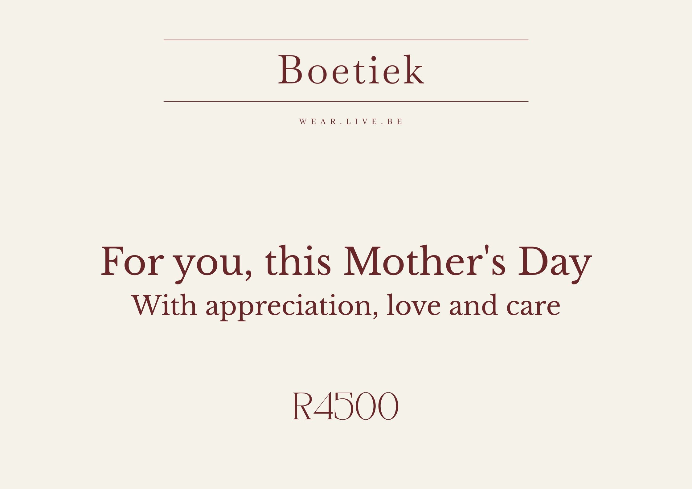 Boetiek | Mother’s Day Gift Voucher with Flower Delivery