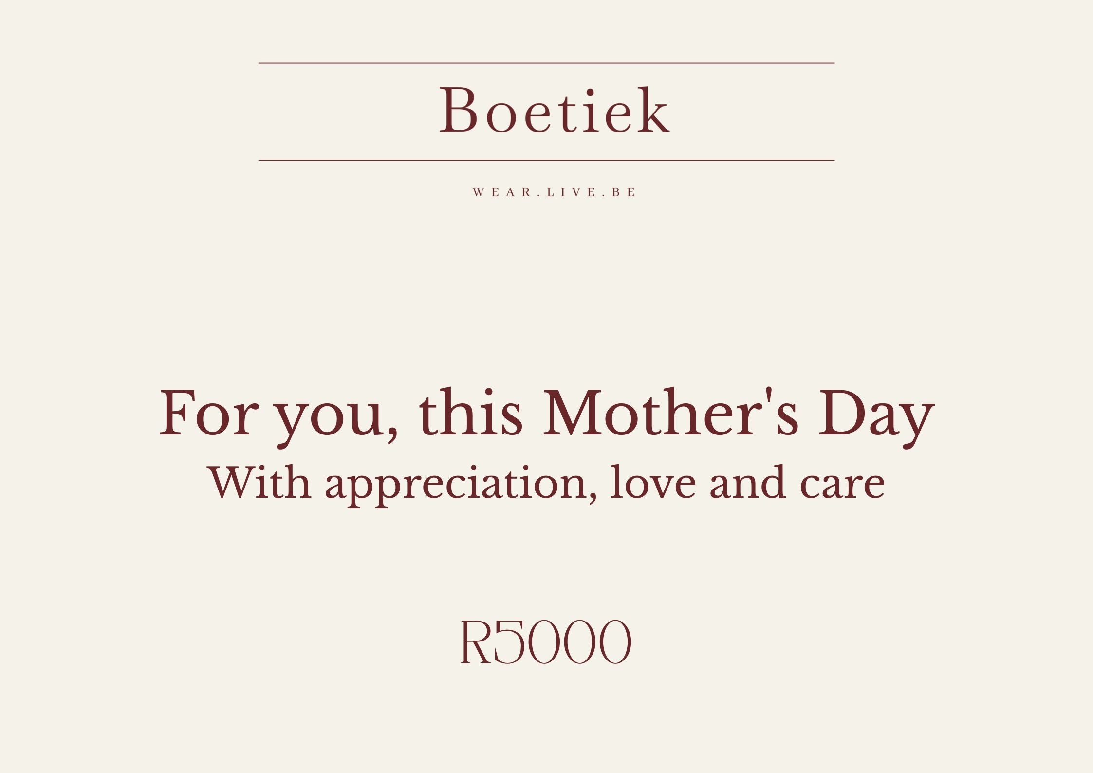 Boetiek | Mother’s Day Gift Voucher with Flower Delivery