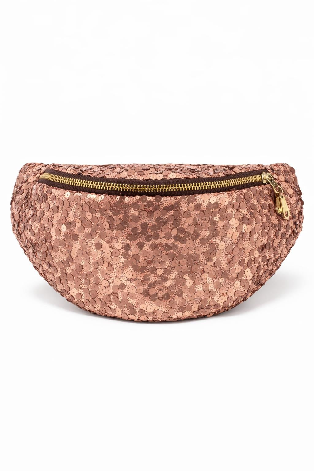 Paillette Moon | Obsidian Moon Satchel | Rose Gold