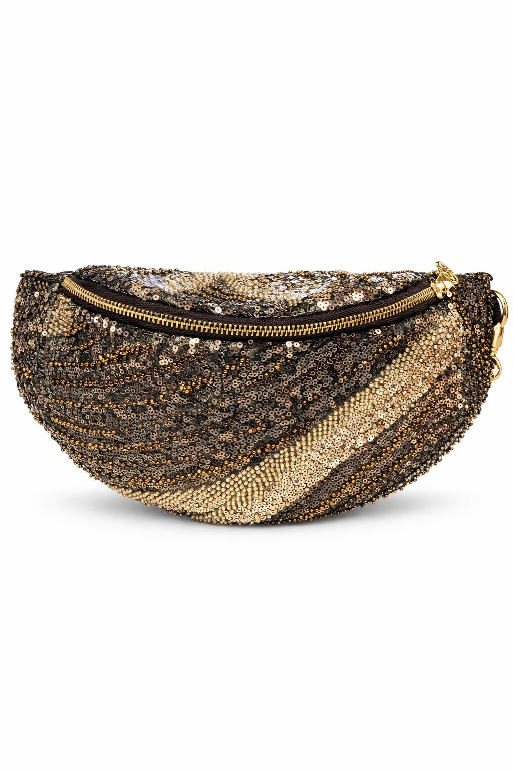 Paillette Moon | Sienna Heirloom Moon Satchel | Gold/Bronze/Olive