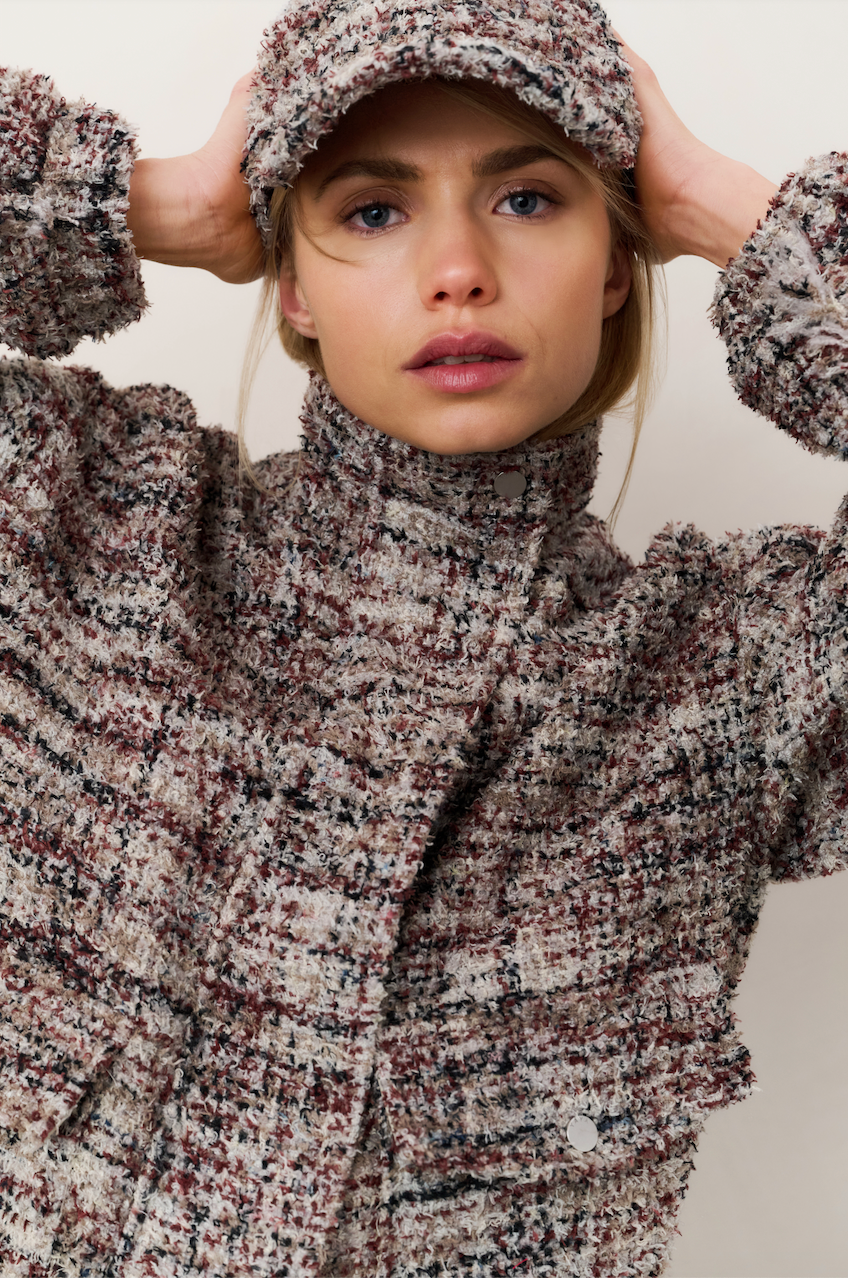 YAYA | Bouclé Cap | Blush Pink