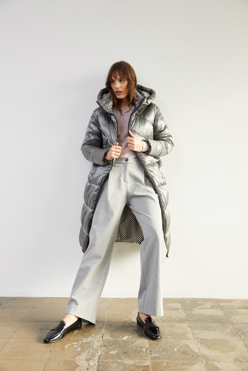 Andam | Long Puffer Parka in Silver