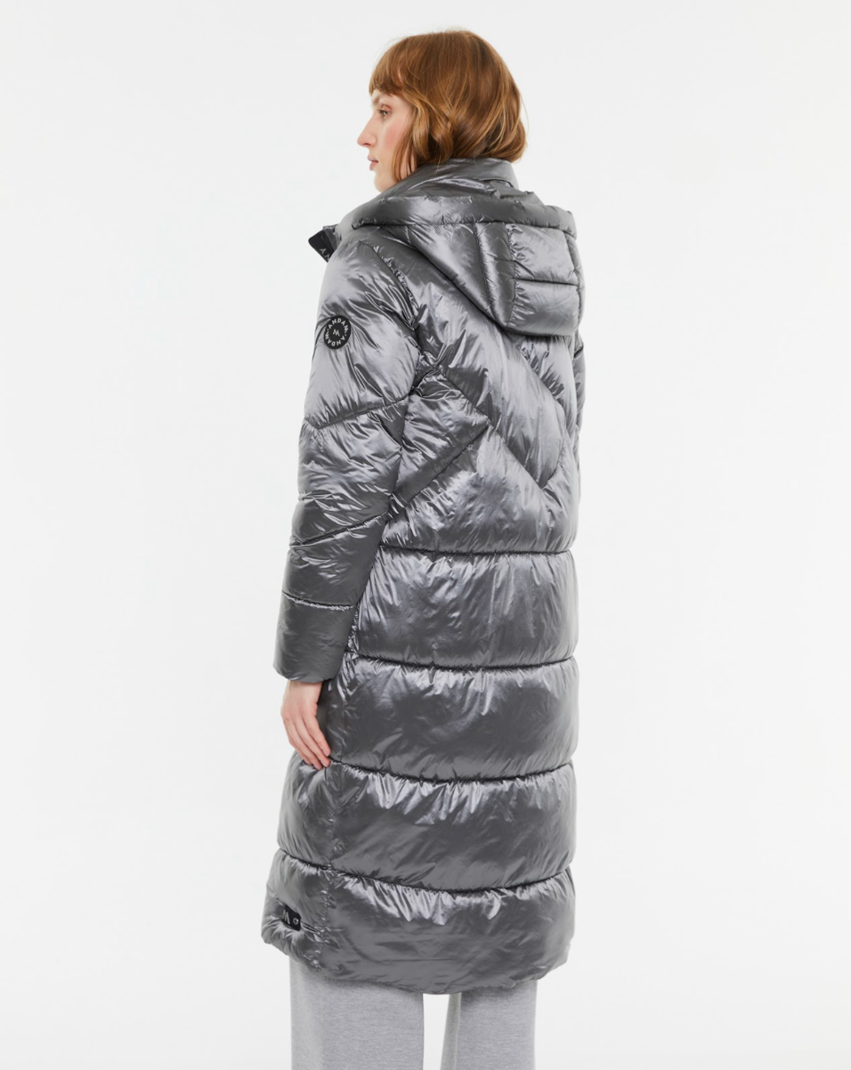 Andam | Long Puffer Parka in Silver