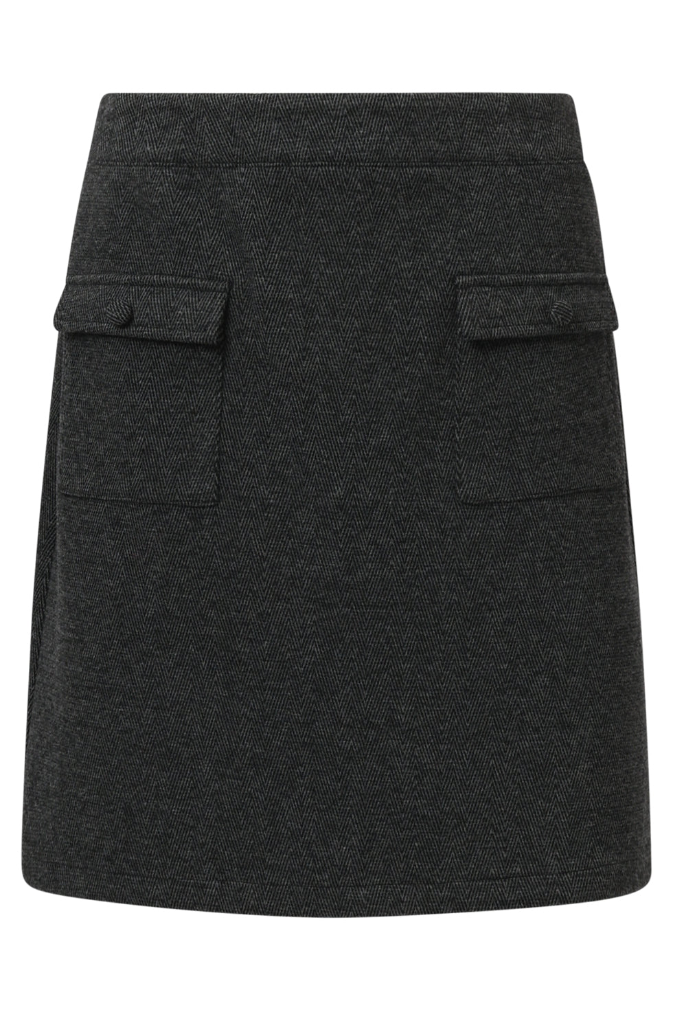 Smashed Lemon | Mini Skirt in Charcoal Herringbone