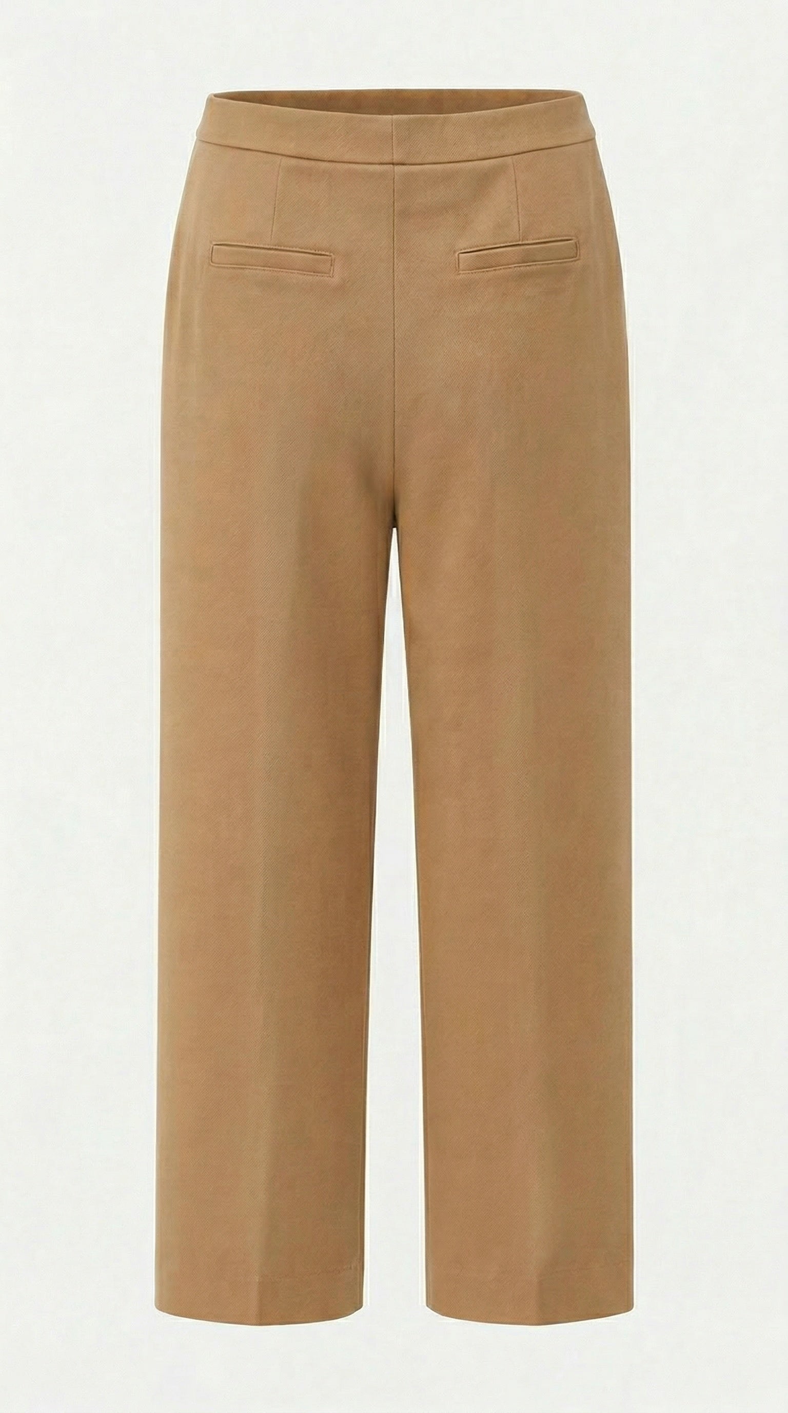 Smashed Lemon tailored pants in beige with straight leg and clean waistband, back view