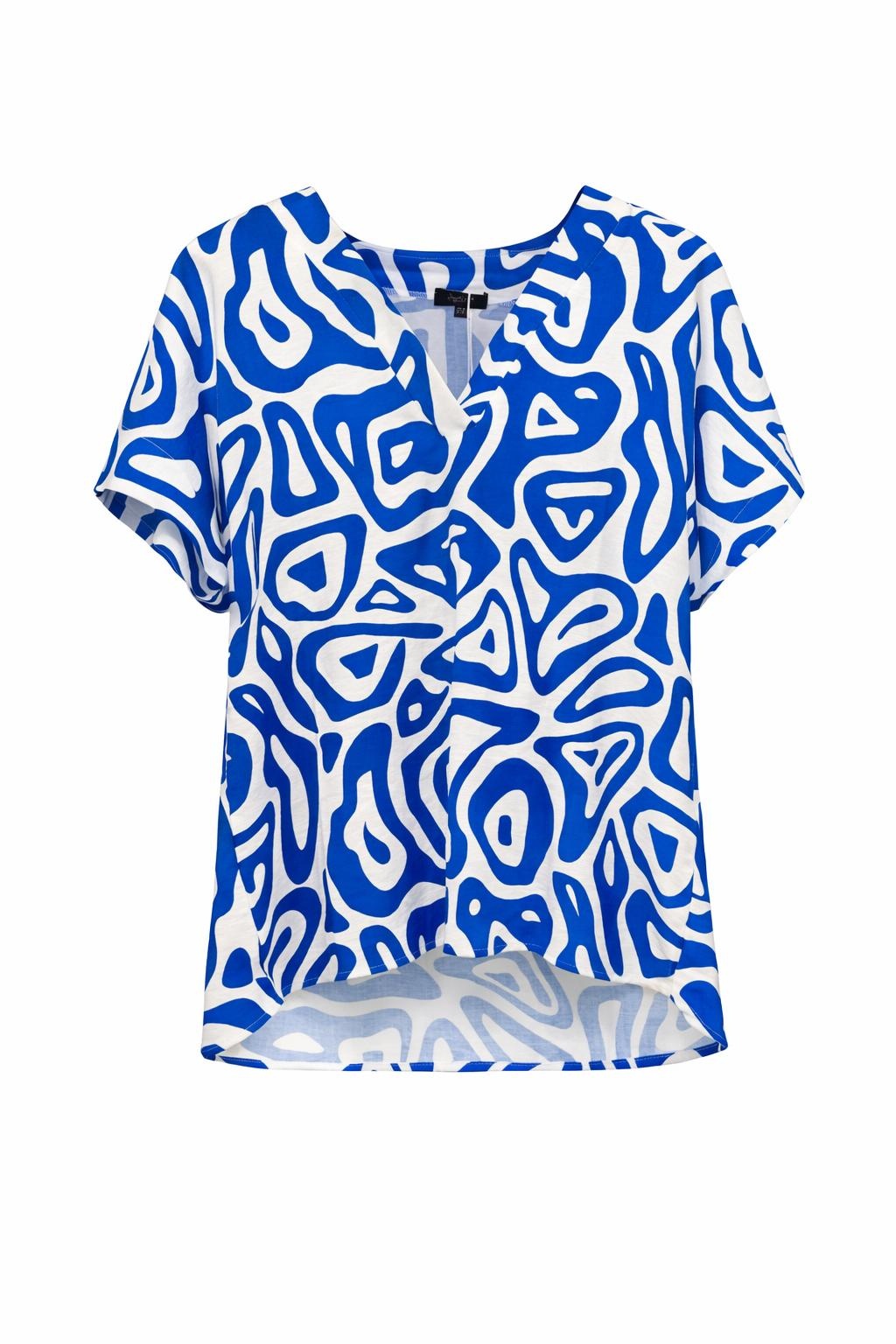 Blue White Printed Top