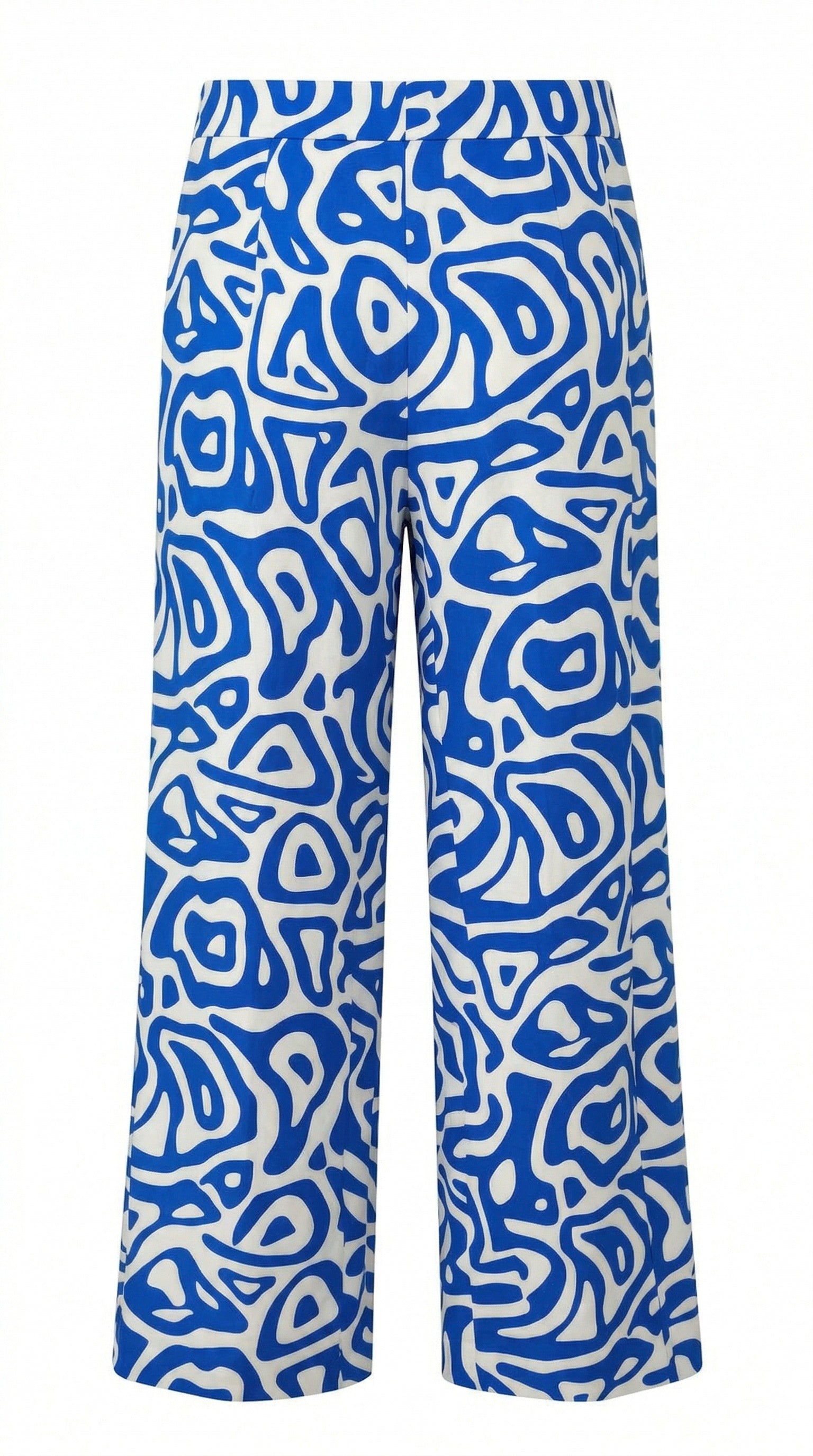 Cobalt White Printed Pants