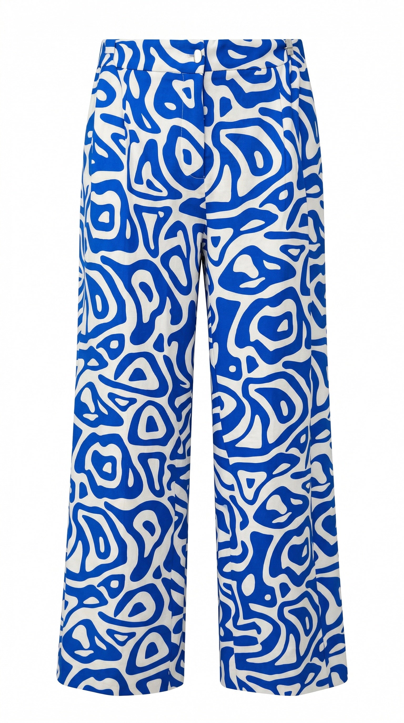Cobalt White Printed Pants