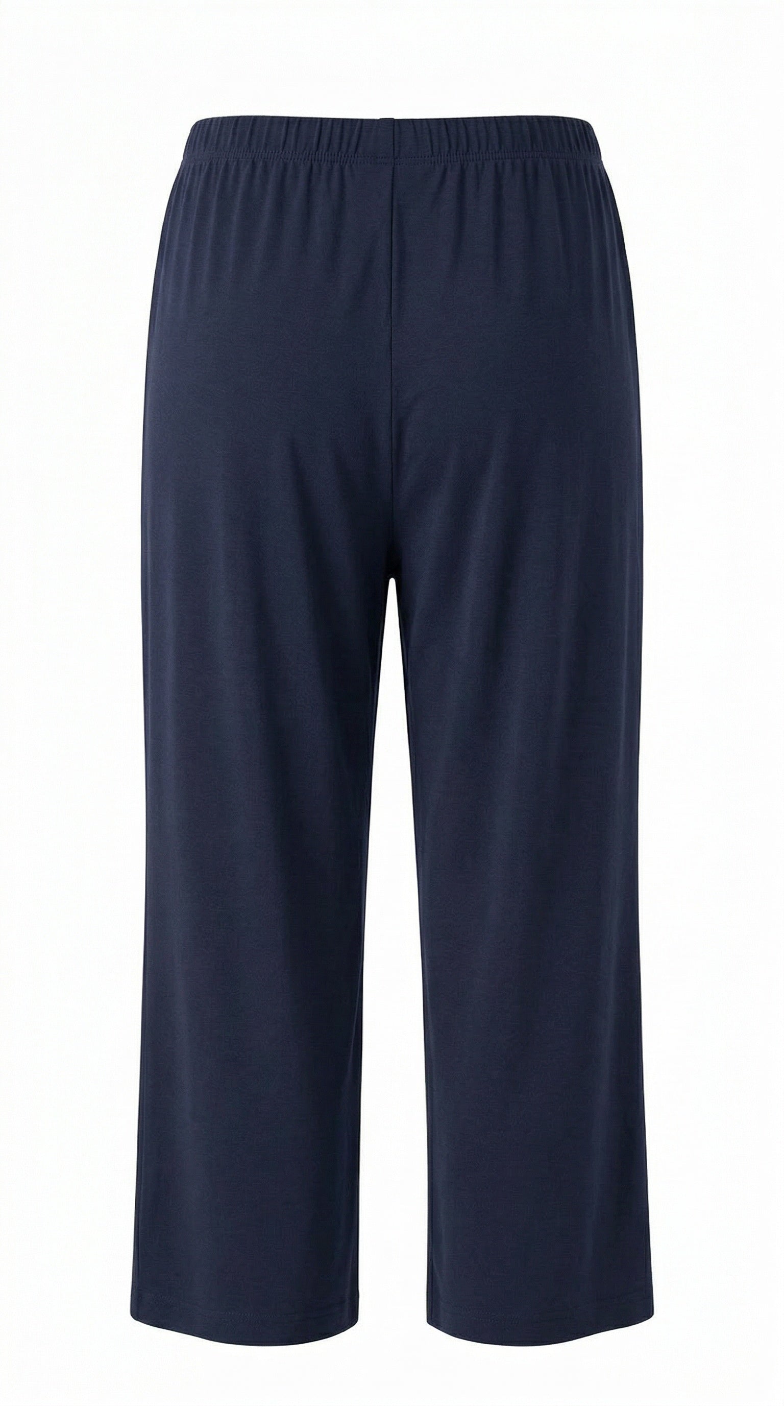 Threadz navy travel jersey wide leg pant with elasticated waistband
