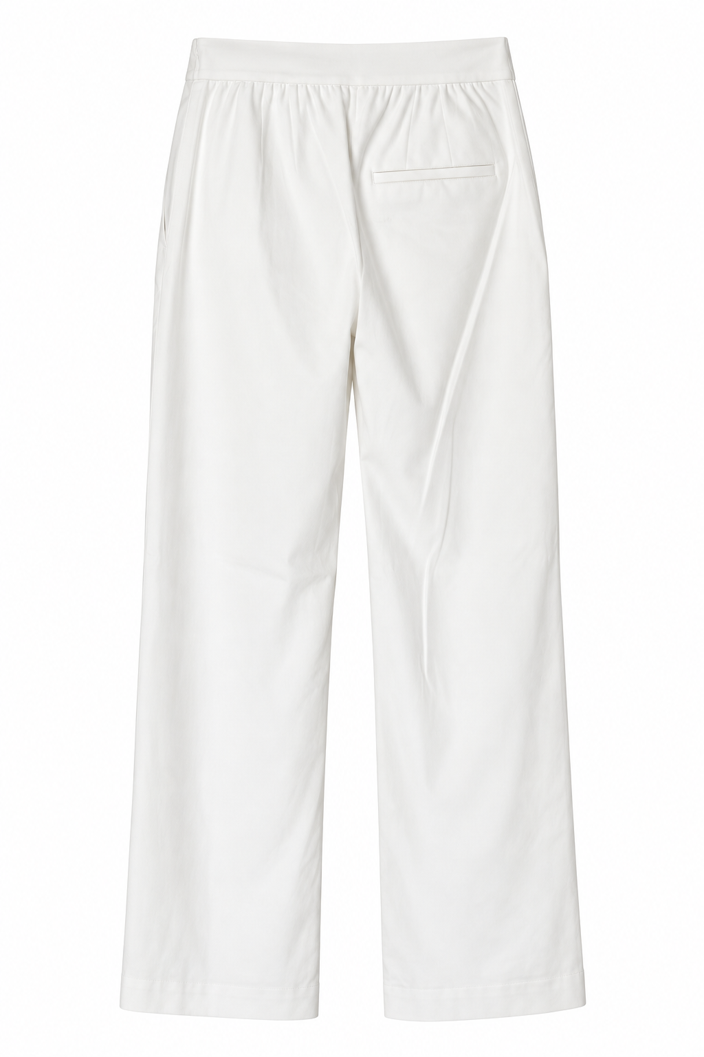 YAYA High Waist Wide Leg Trousers in Off White, back #Colour_Off White