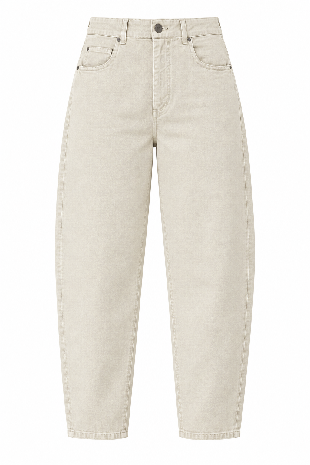 YAYA Tapered Leg Denim with Back Seam in Sandstone Beige, flat front view