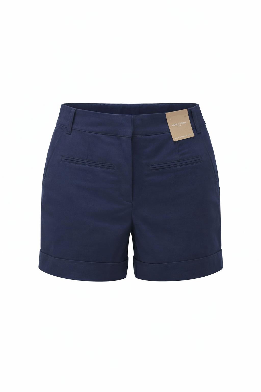 Navy Tailored Shorts Back