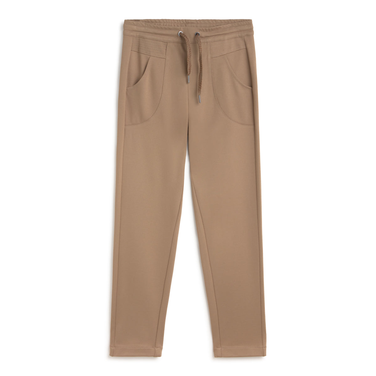 Andam camel drawstring trousers with tapered leg
