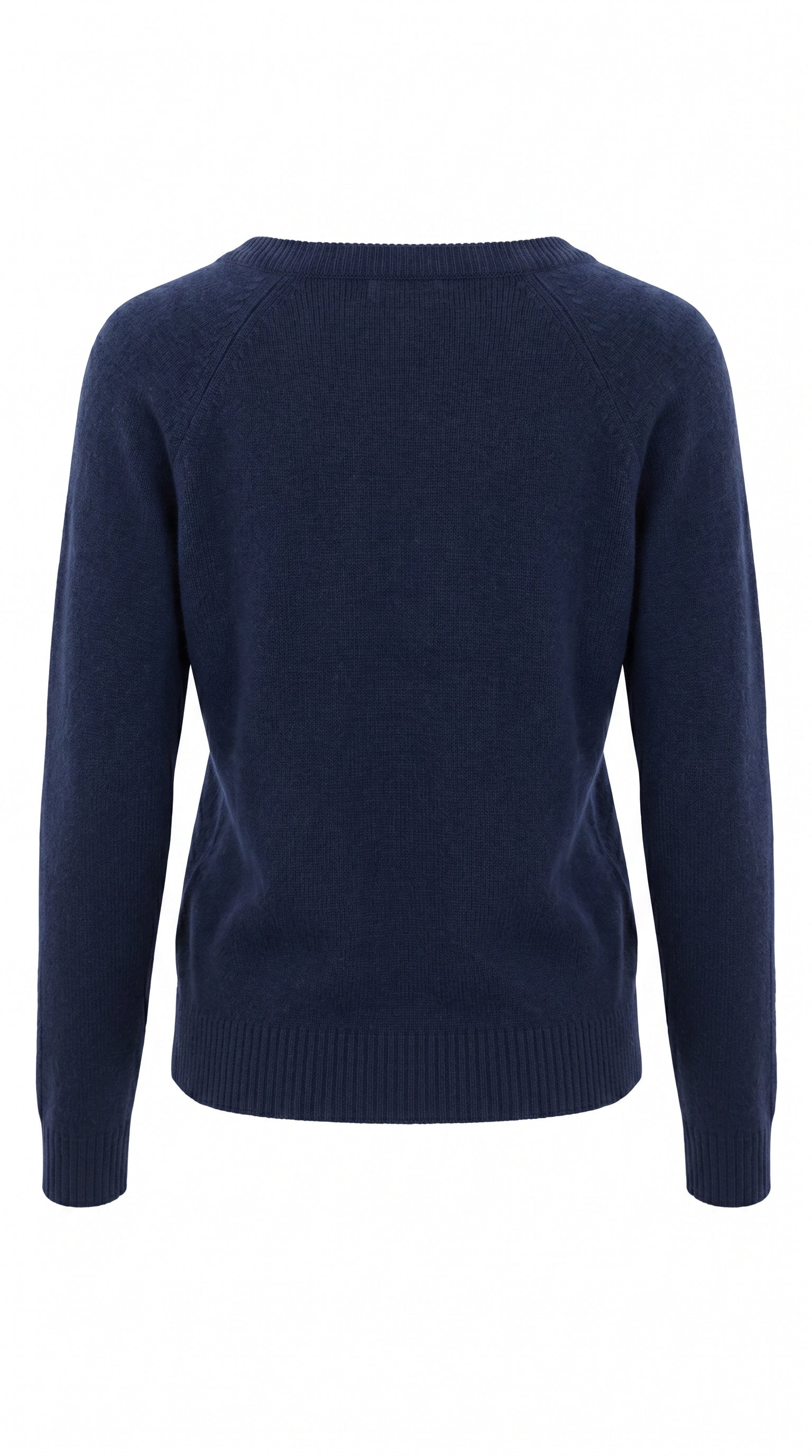 ANDAM blue soft knit cardigan with V-neck and button front