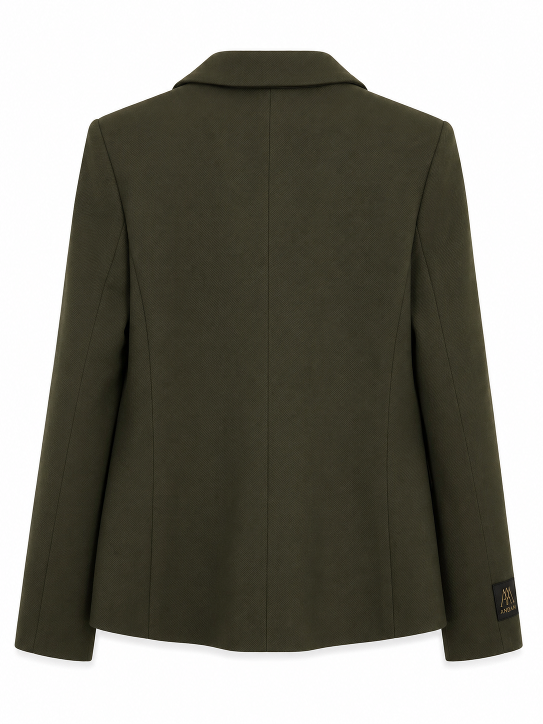 Andam tailored blazer in khaki featuring a single-button closure, structured silhouette and classic notch lapels.