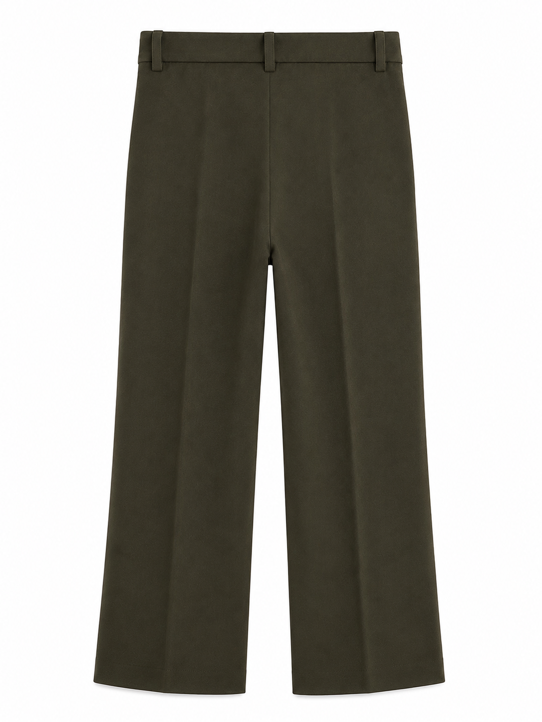 Andam tailored wide leg pants in khaki featuring front pleats, a high-rise waist and full-length silhouette.