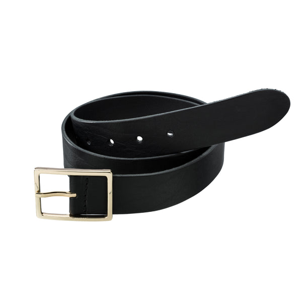 YAYA | Ann Leather Belt with Metal Buckle | Black