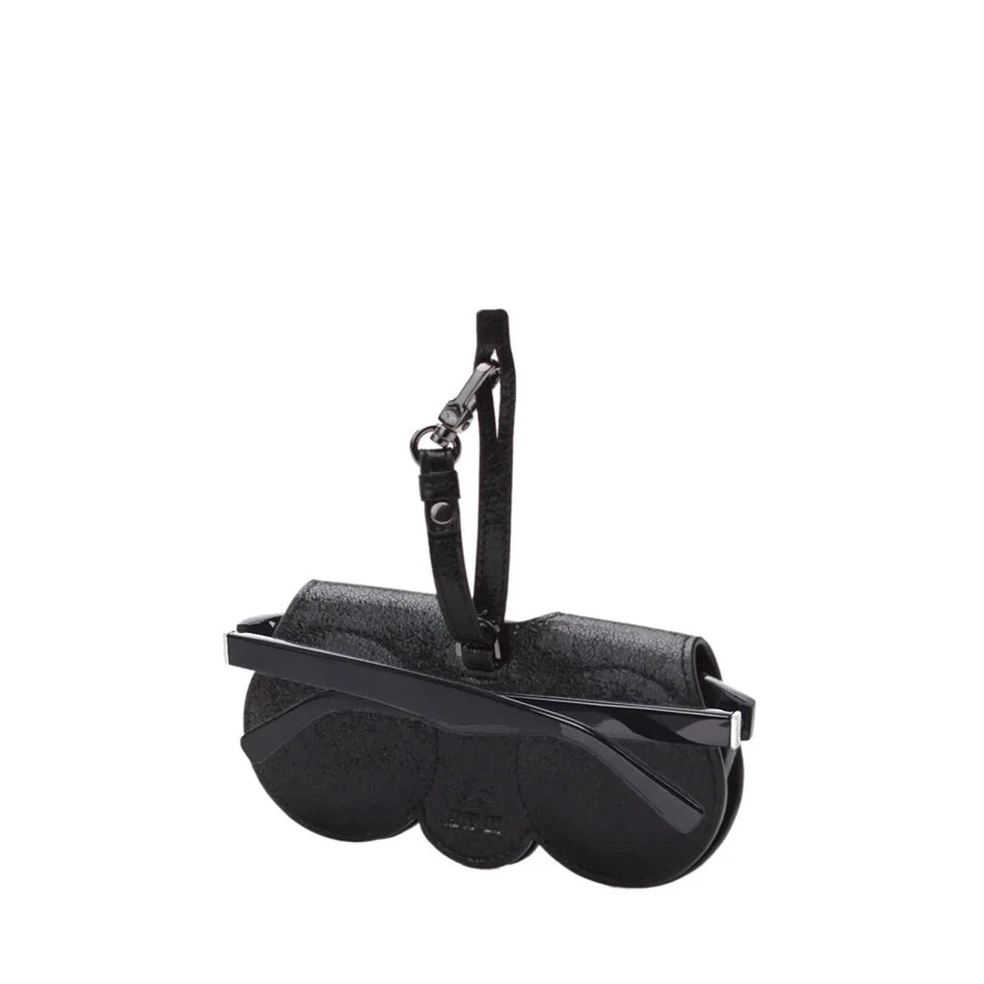 ANY DI black metallic SunCover sunglasses case with silver-tone hardware
