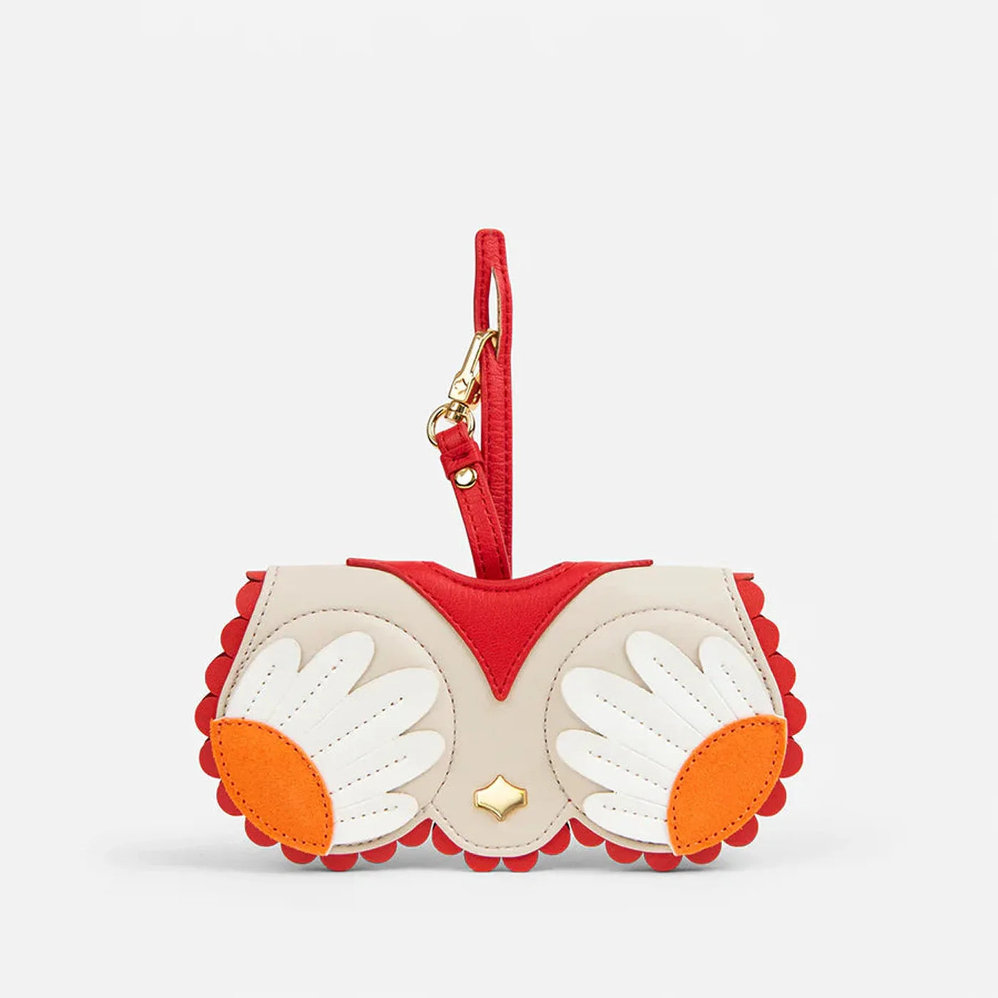 ANY DI Calendula owl-inspired SunCover sunglasses case with gold-tone hardware