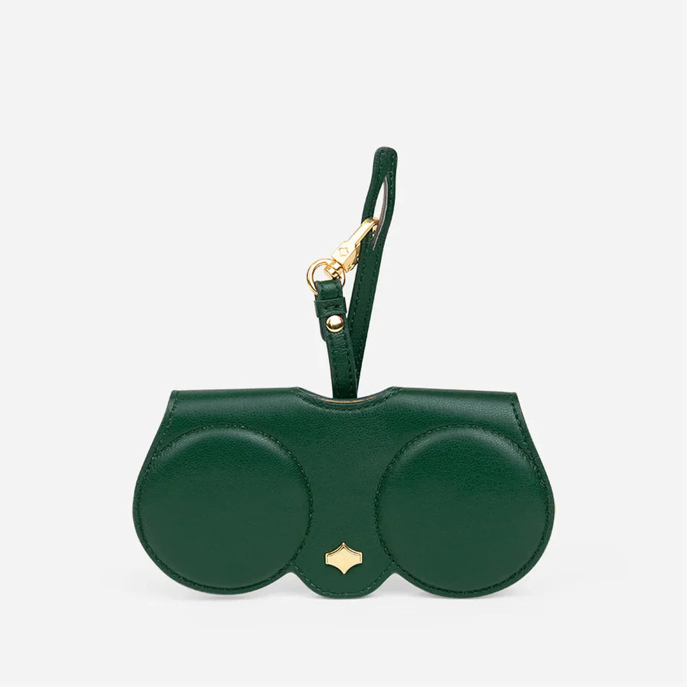 ANY DI Forest green SunCover sunglasses case with gold hardware