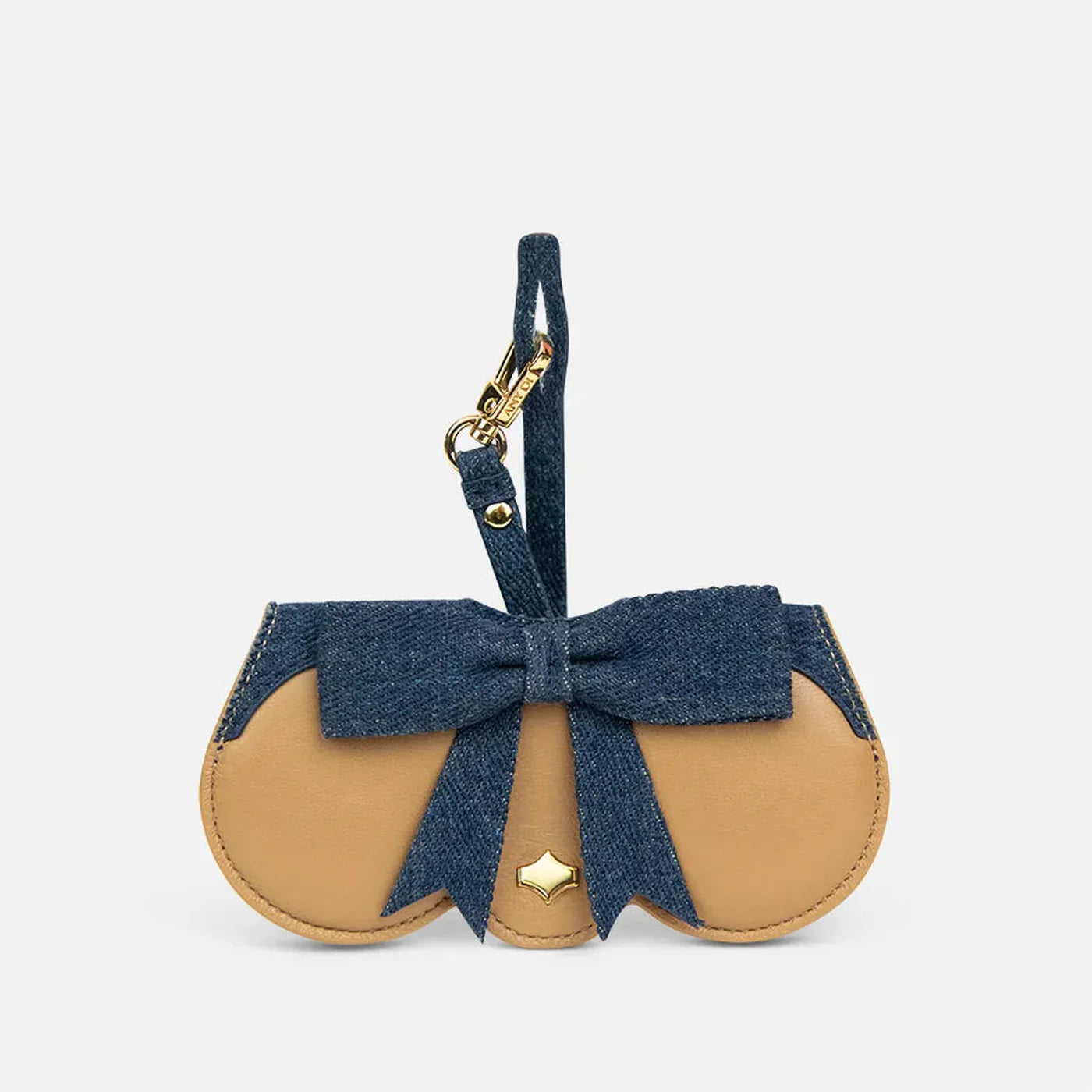 ANY DI Ribbon SunCover sunglasses case with denim-inspired bow detail
