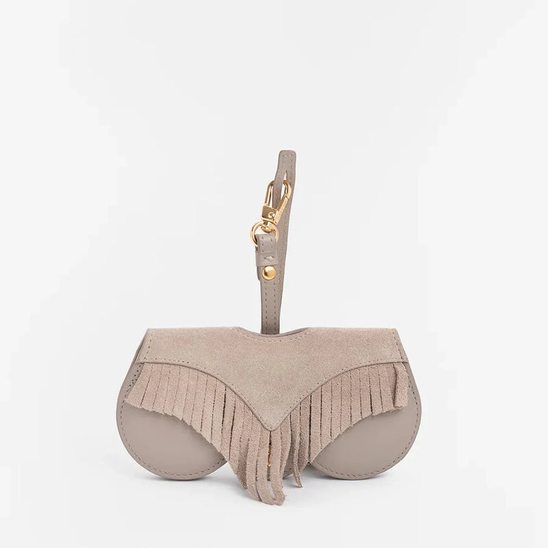 ANY DI Taupe Fringes SunCover sunglasses case with fringe detailing