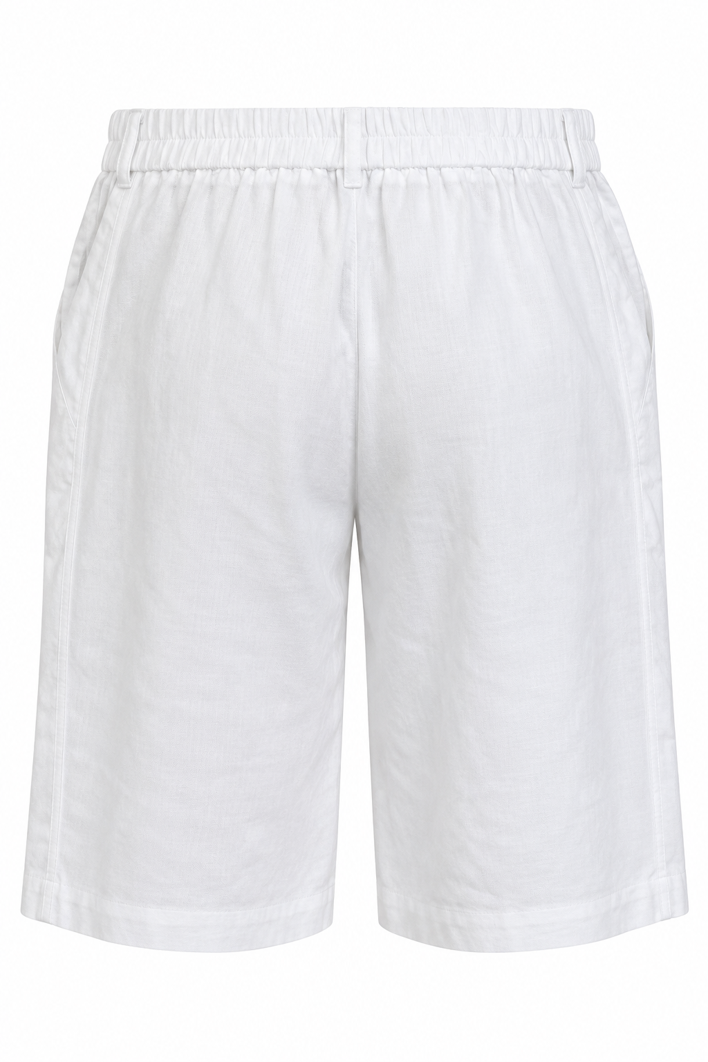 Gordon Smith Lino Short in White, back view showing the elasticated waist
