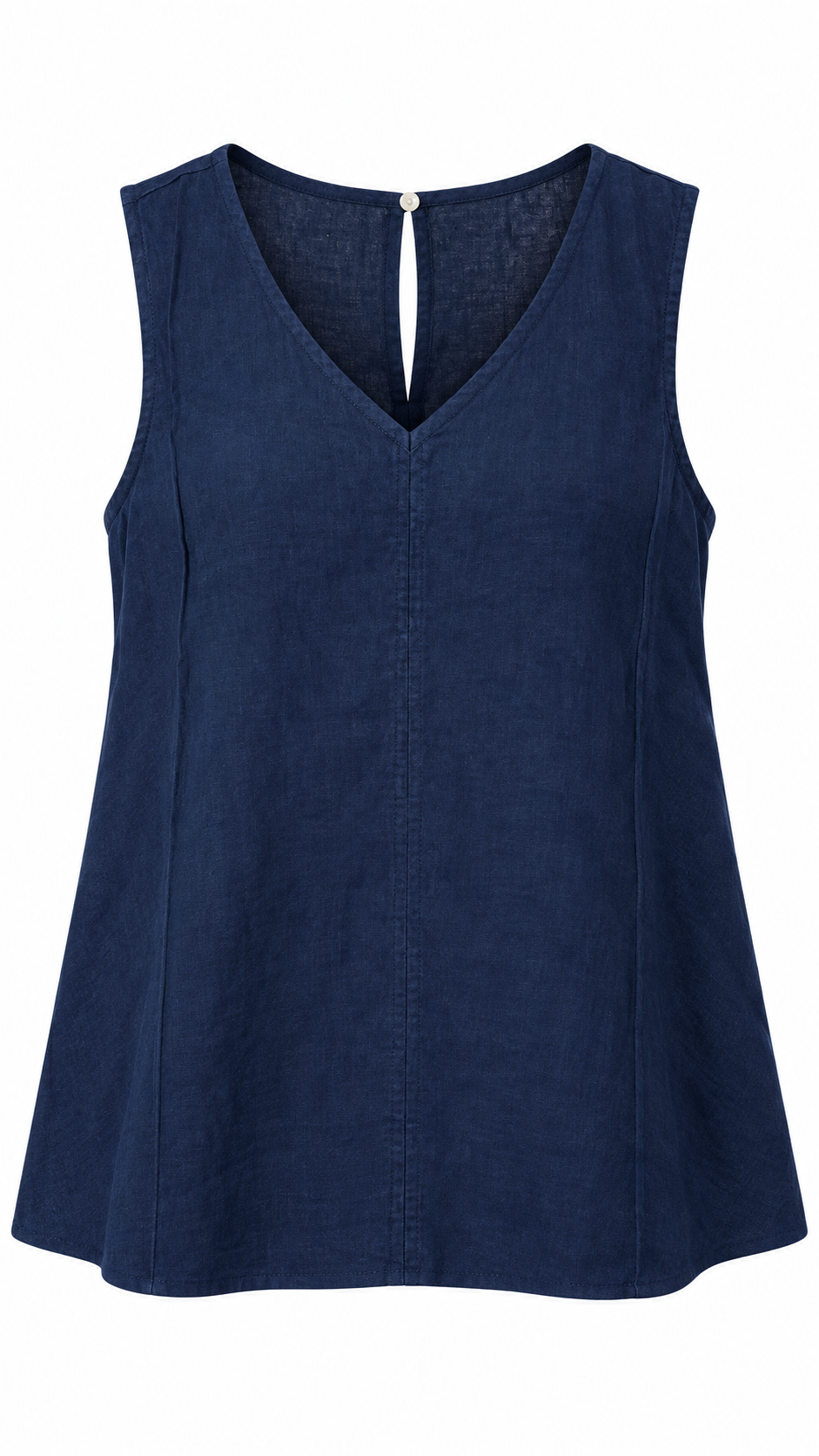 Gordon Smith Tilly Linen Cami in Navy, front view on hanger